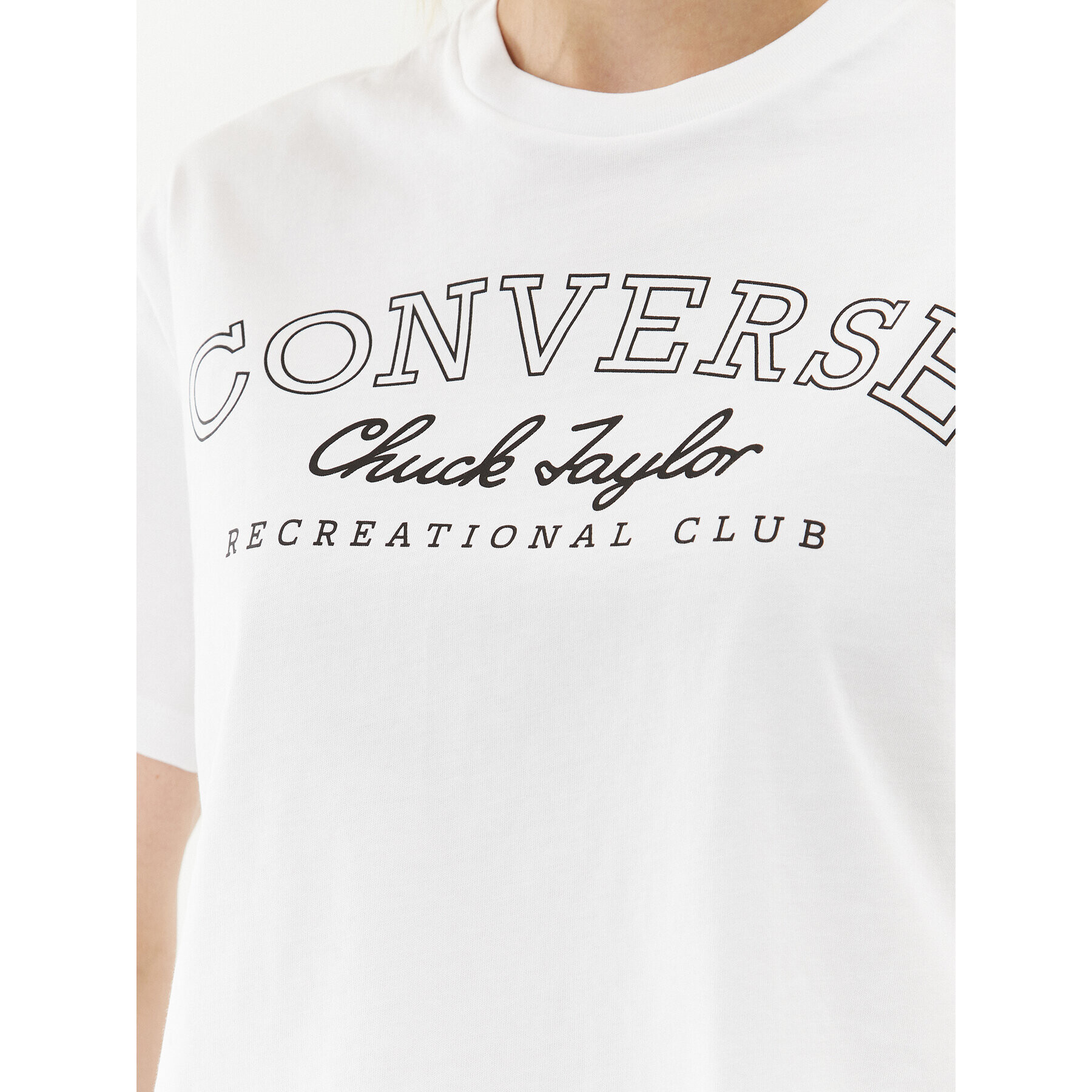 Converse T-Shirt Retro Chuck Cropped Tee 10025897-A01 Bílá Regular Fit - Pepit.cz