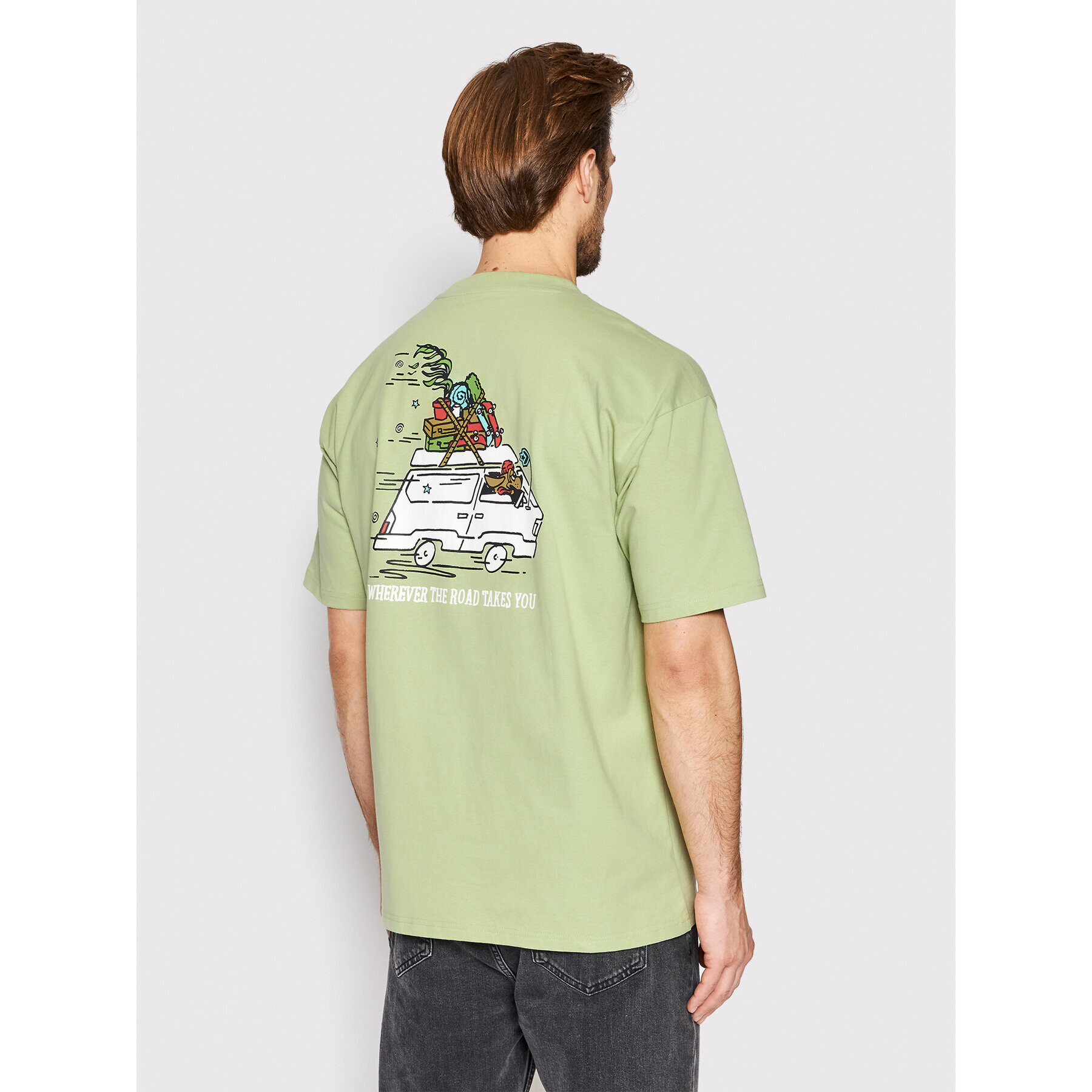 Converse T-Shirt Road Trip Graphic 10023266-A03 Zelená Loose Fit - Pepit.cz