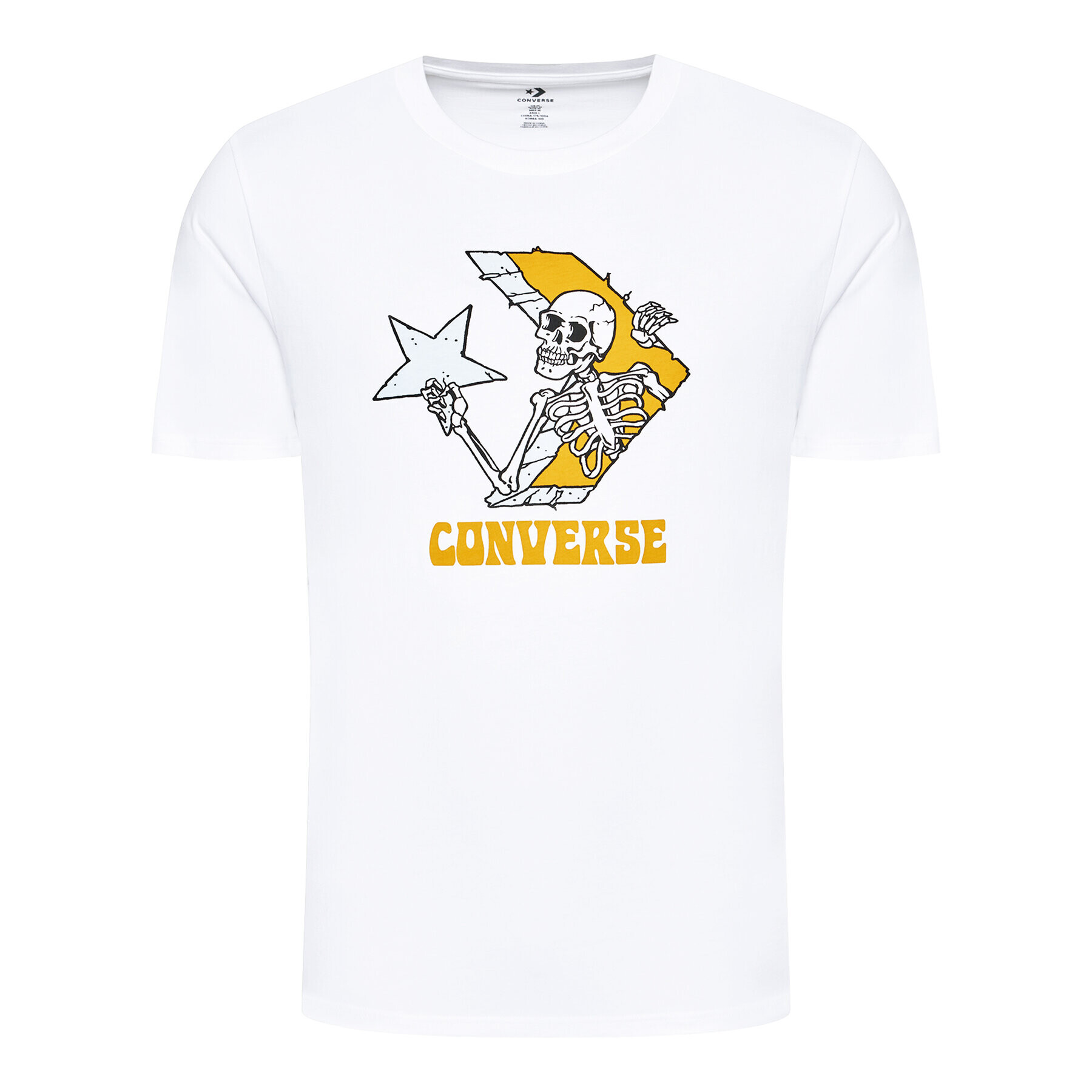 Converse T-Shirt Skull Graphic 10022195-A01 Bílá Standard Fit - Pepit.cz