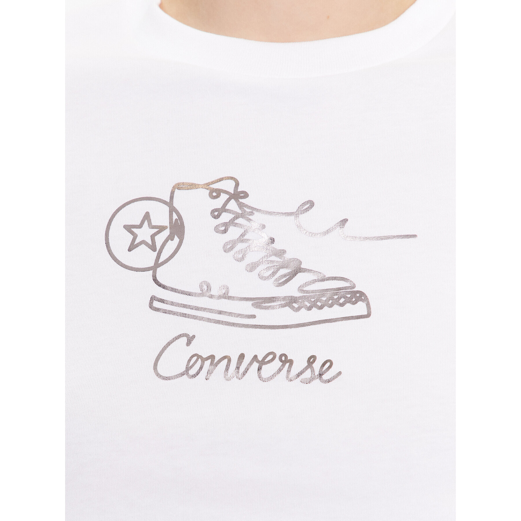 Converse T-Shirt Sneaker Graphic 10024537-A01 Bílá Slim Fit - Pepit.cz