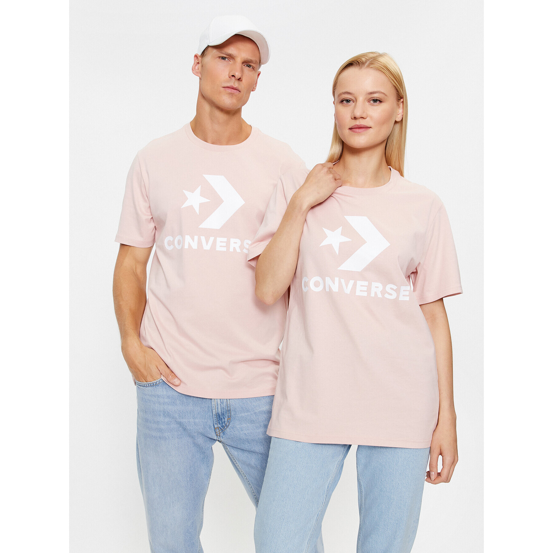 Converse T-Shirt Standard Fit Center Front Large Logo Star Chev Ss Tee 10025458-A09 Růžová Regular Fit - Pepit.cz