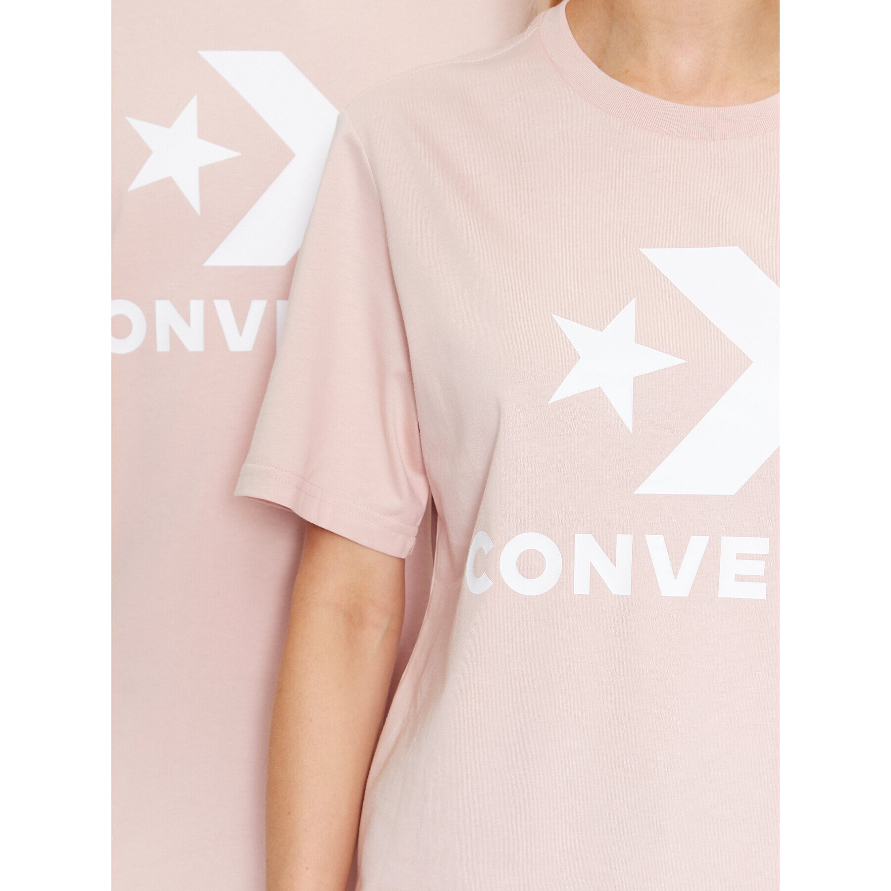 Converse T-Shirt Standard Fit Center Front Large Logo Star Chev Ss Tee 10025458-A09 Růžová Regular Fit - Pepit.cz