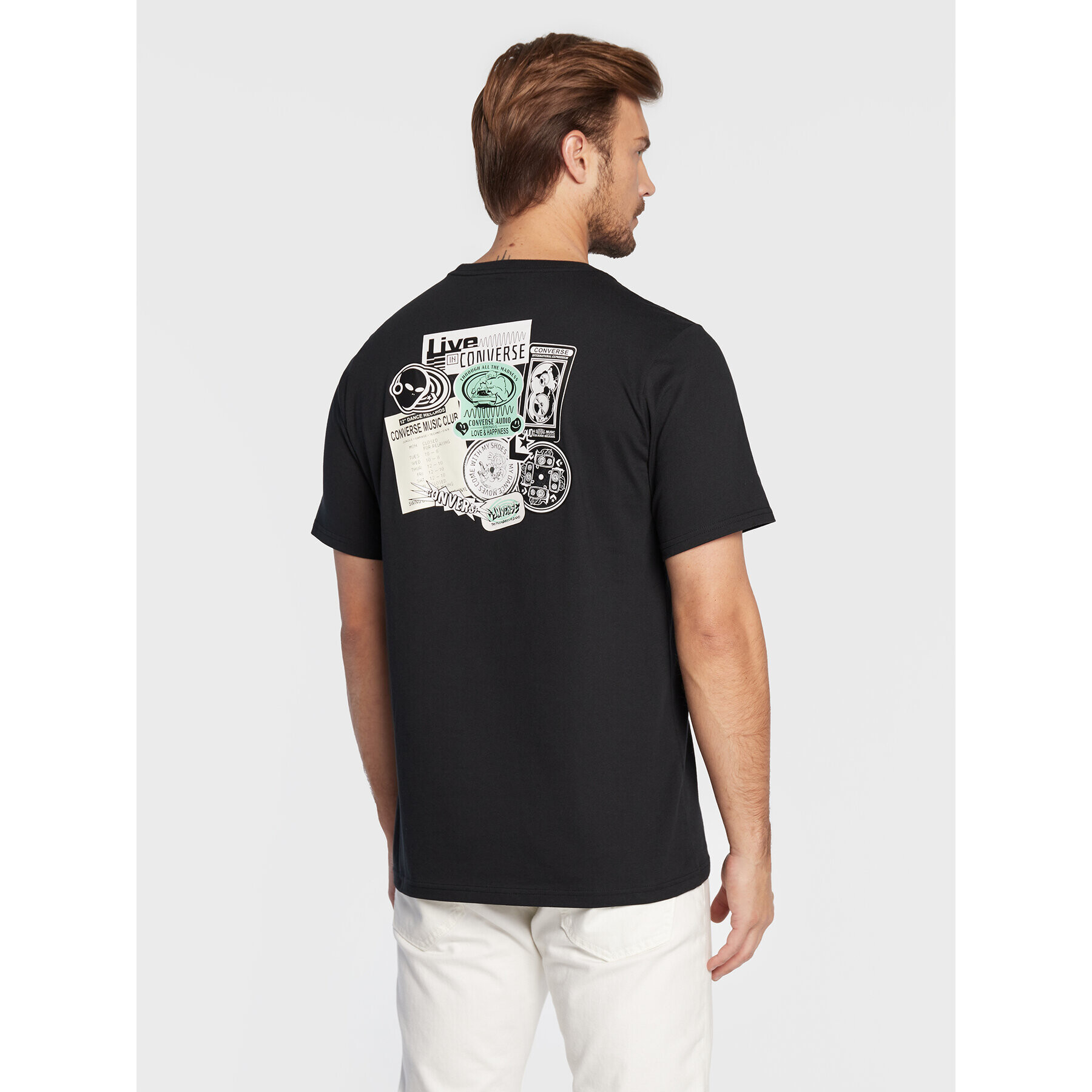 Converse T-Shirt Sticker Graphic 10023793-A02 Černá Standard Fit - Pepit.cz