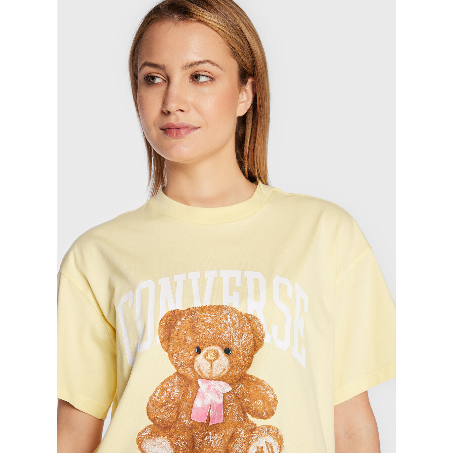 Converse T-Shirt Teddy Bear 10023881-A02 Žlutá Loose Fit - Pepit.cz