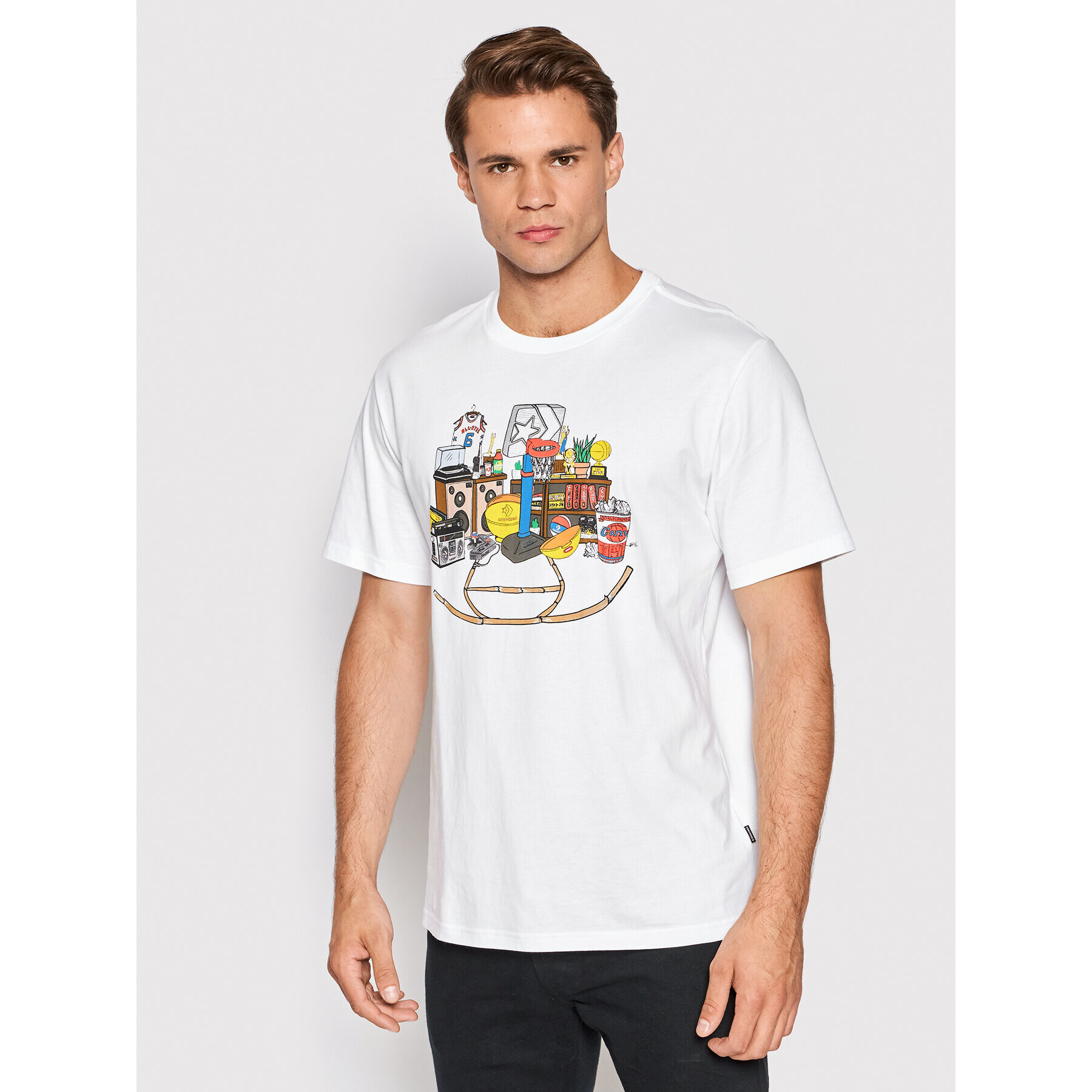 Converse T-Shirt Throwback 10023259-A03 Bílá Standard Fit - Pepit.cz