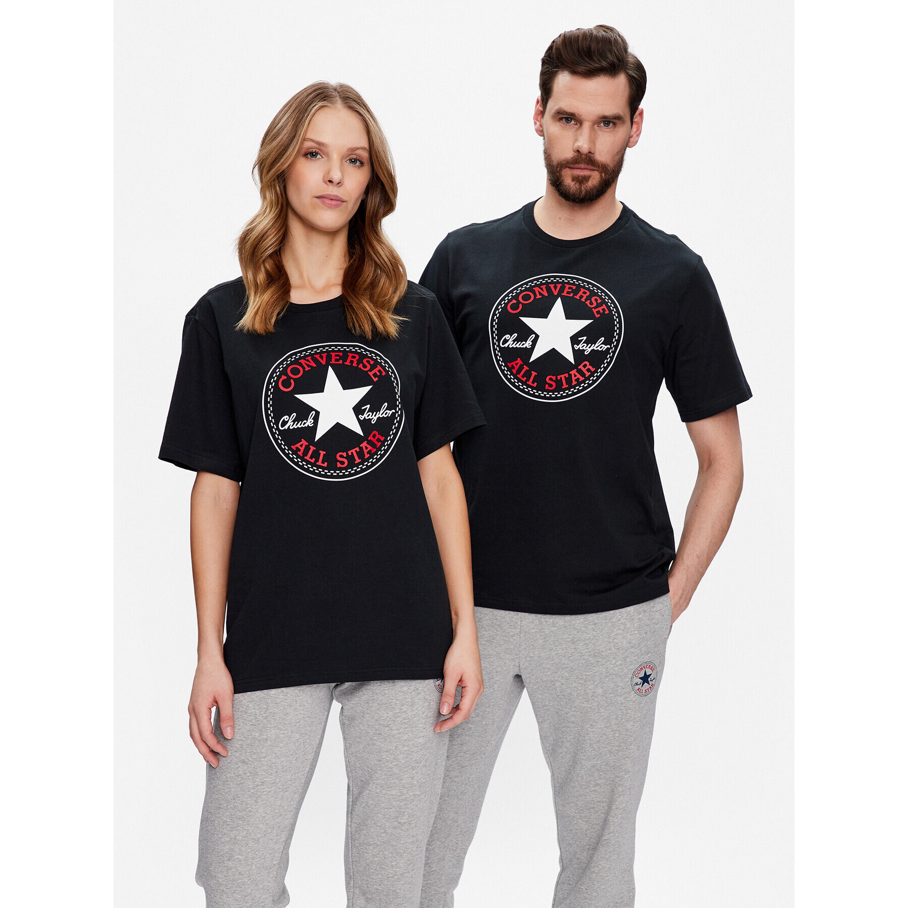 Converse T-Shirt Unisex Go To All Star Patch 10025459-A01 Černá Standard Fit - Pepit.cz