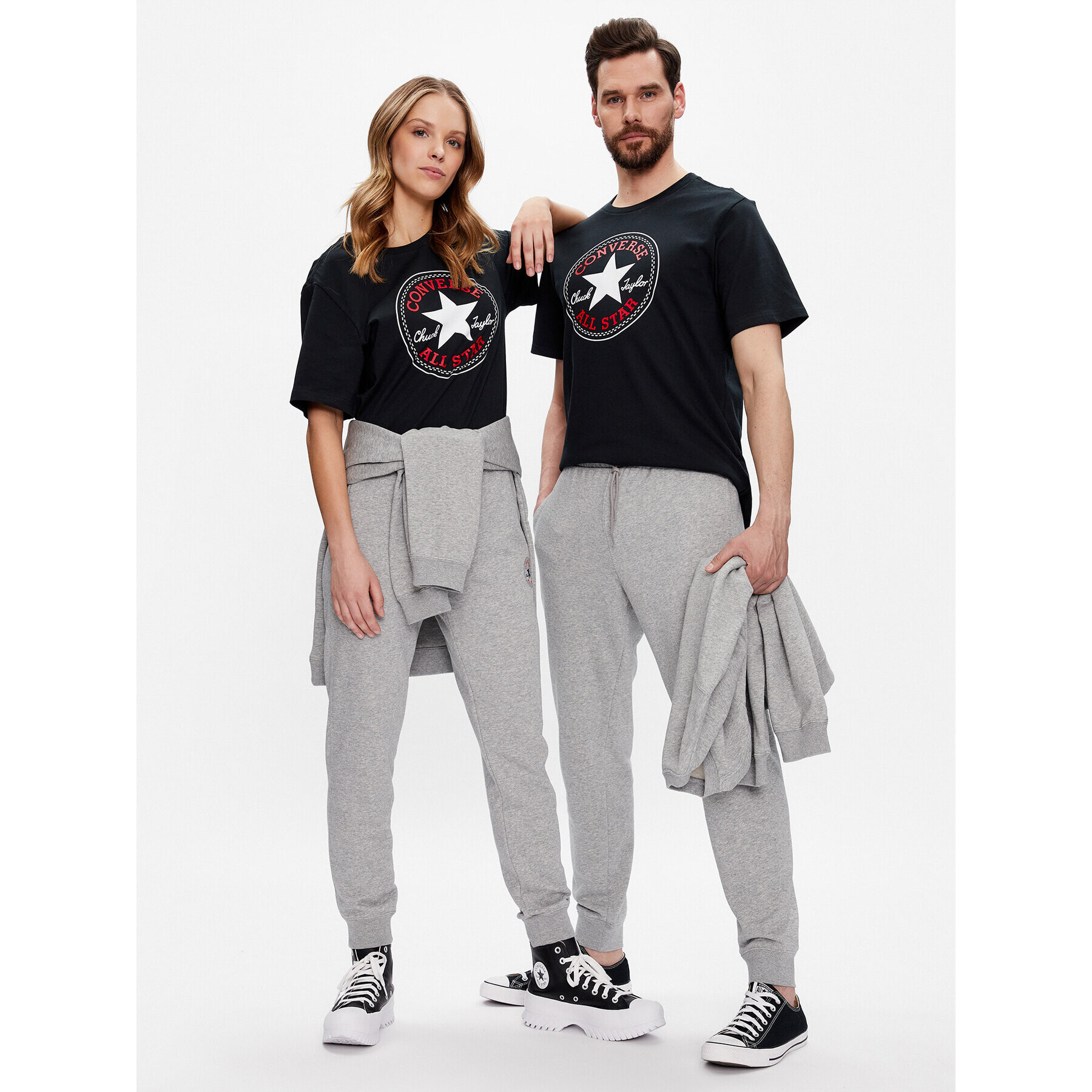 Converse T-Shirt Unisex Go To All Star Patch 10025459-A01 Černá Standard Fit - Pepit.cz