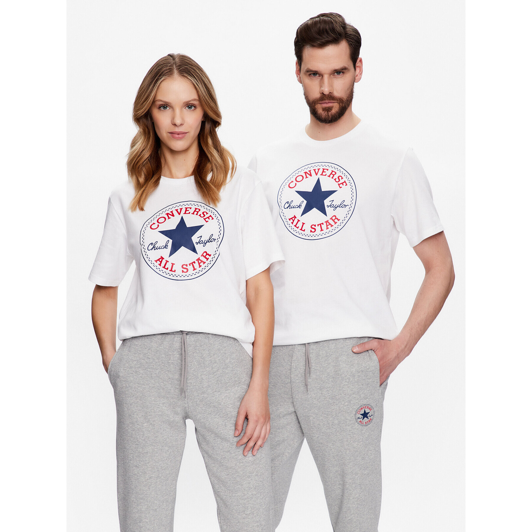 Converse T-Shirt Unisex Go To All Star Patch 10025459-A03 Bílá Standard Fit - Pepit.cz