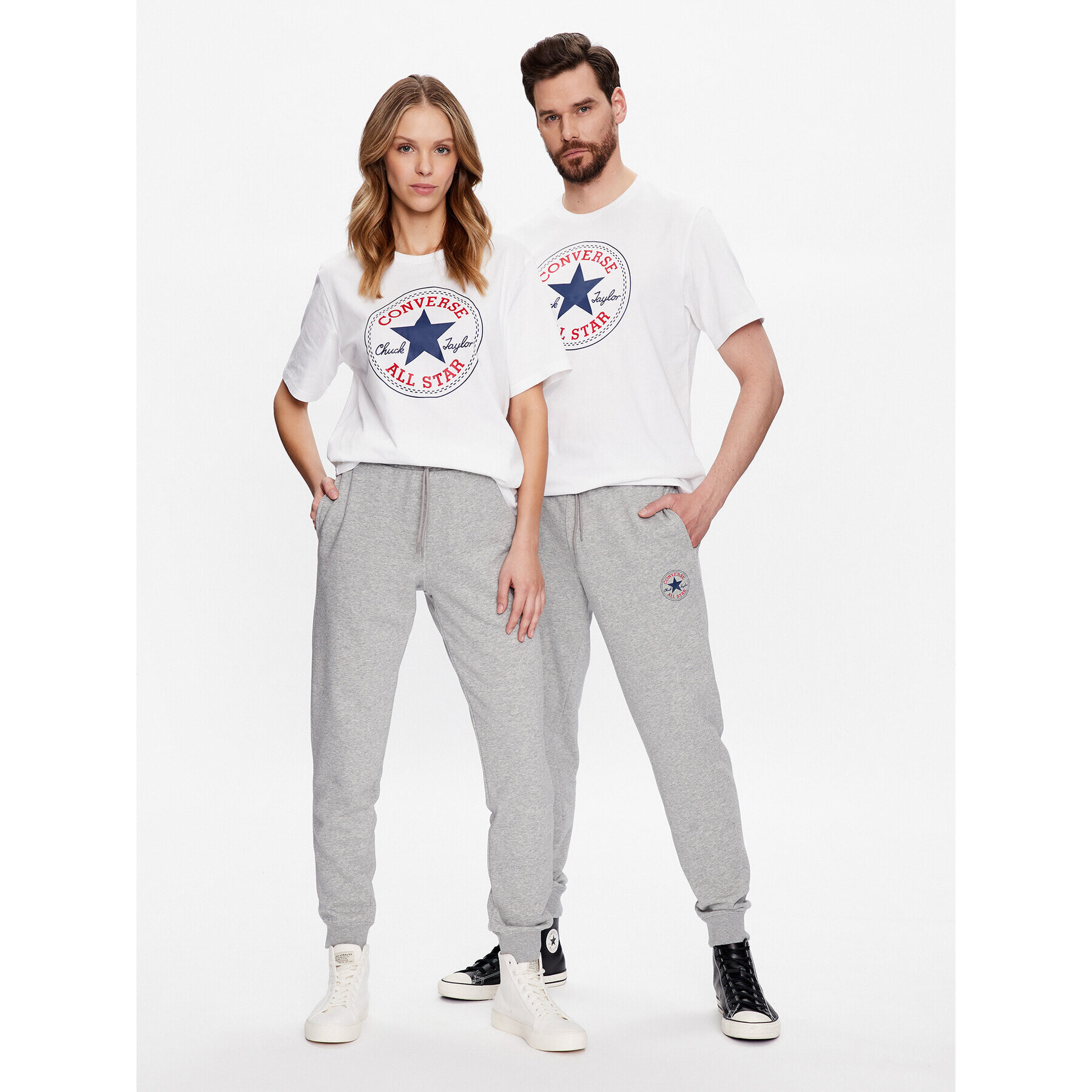 Converse T-Shirt Unisex Go To All Star Patch 10025459-A03 Bílá Standard Fit - Pepit.cz