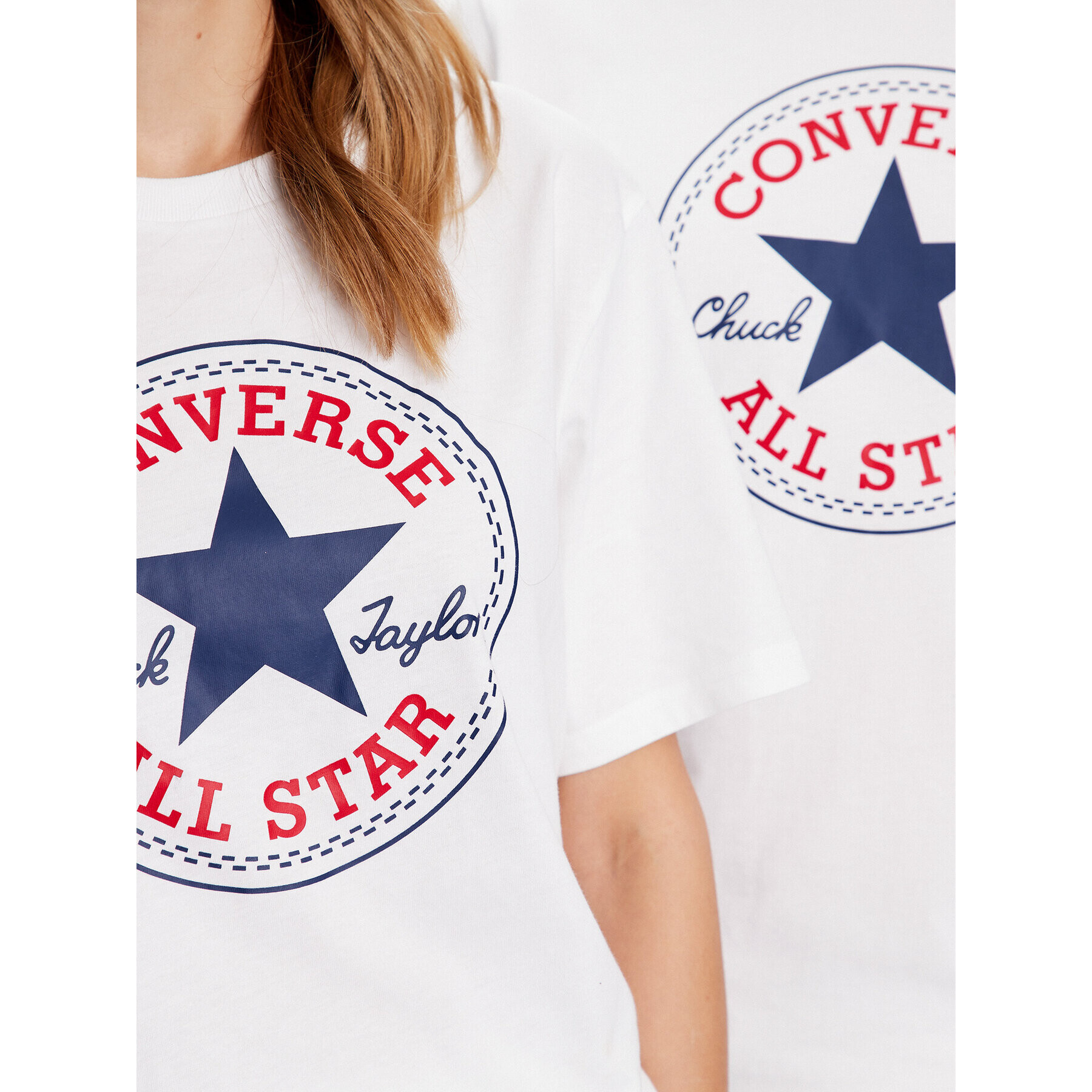 Converse T-Shirt Unisex Go To All Star Patch 10025459-A03 Bílá Standard Fit - Pepit.cz