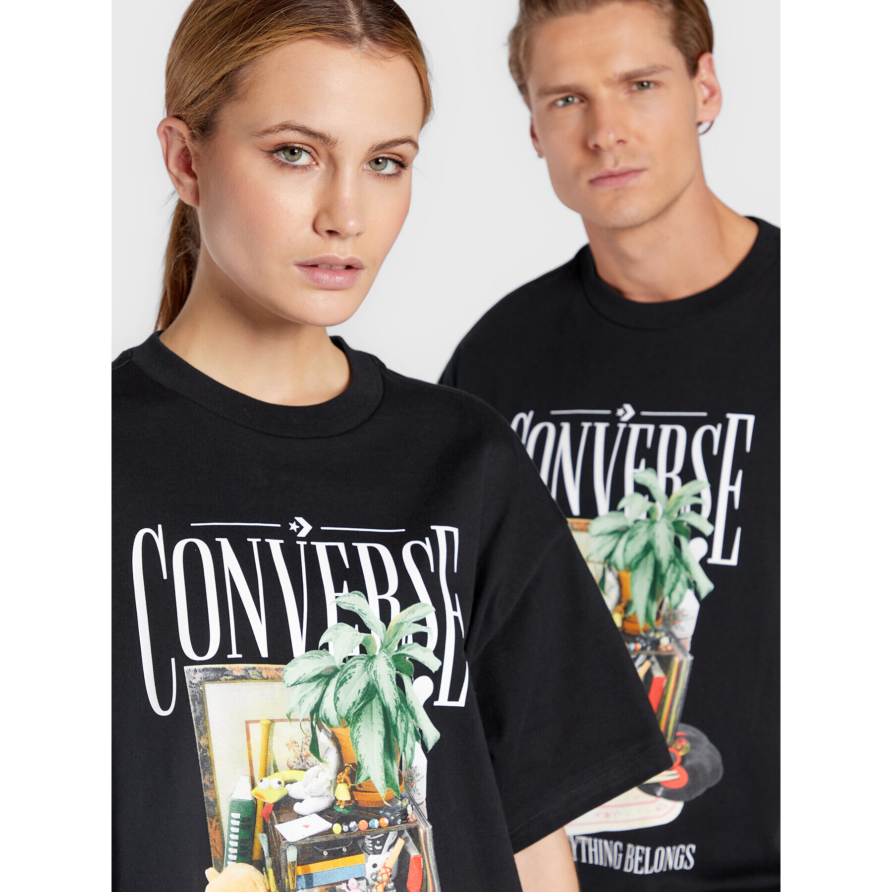 Converse T-Shirt Unisex Hidden Treasures Graphic 10023785-A04 Černá Loose Fit - Pepit.cz