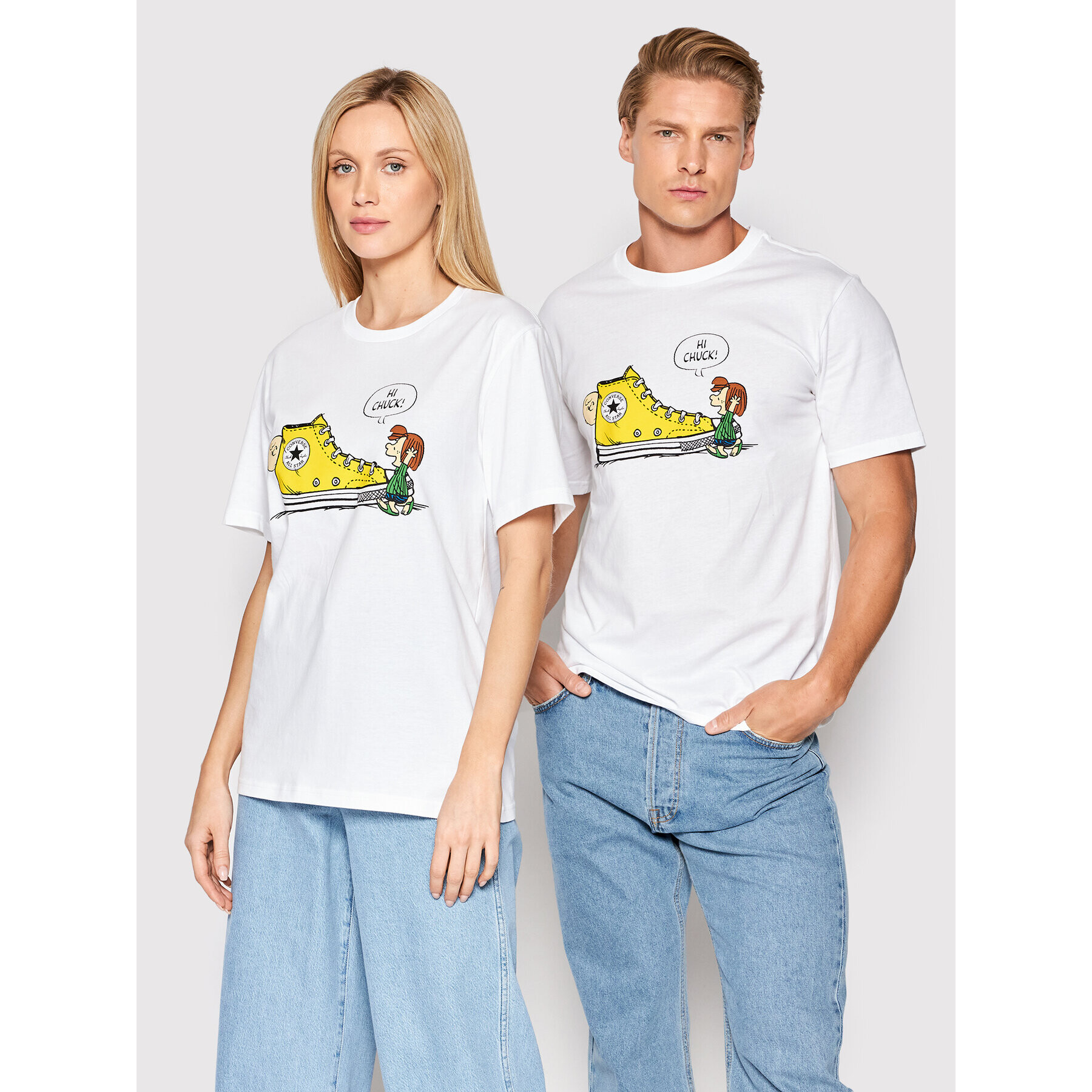 Converse T-Shirt Unisex PEANUTS Chuck 10024373-A01 Bílá Relaxed Fit - Pepit.cz