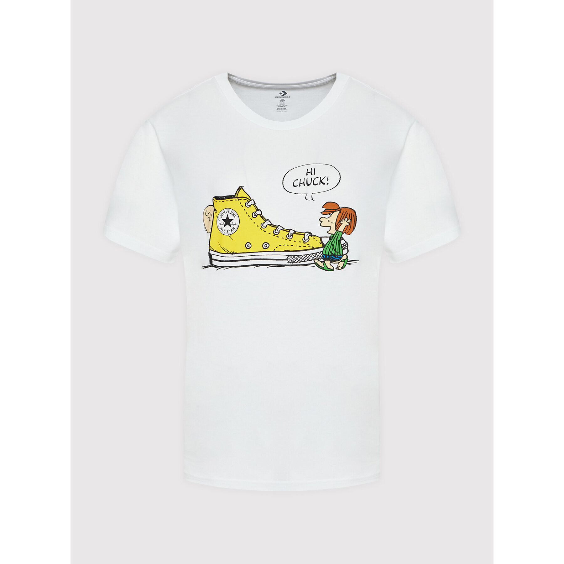 Converse T-Shirt Unisex PEANUTS Chuck 10024373-A01 Bílá Relaxed Fit - Pepit.cz