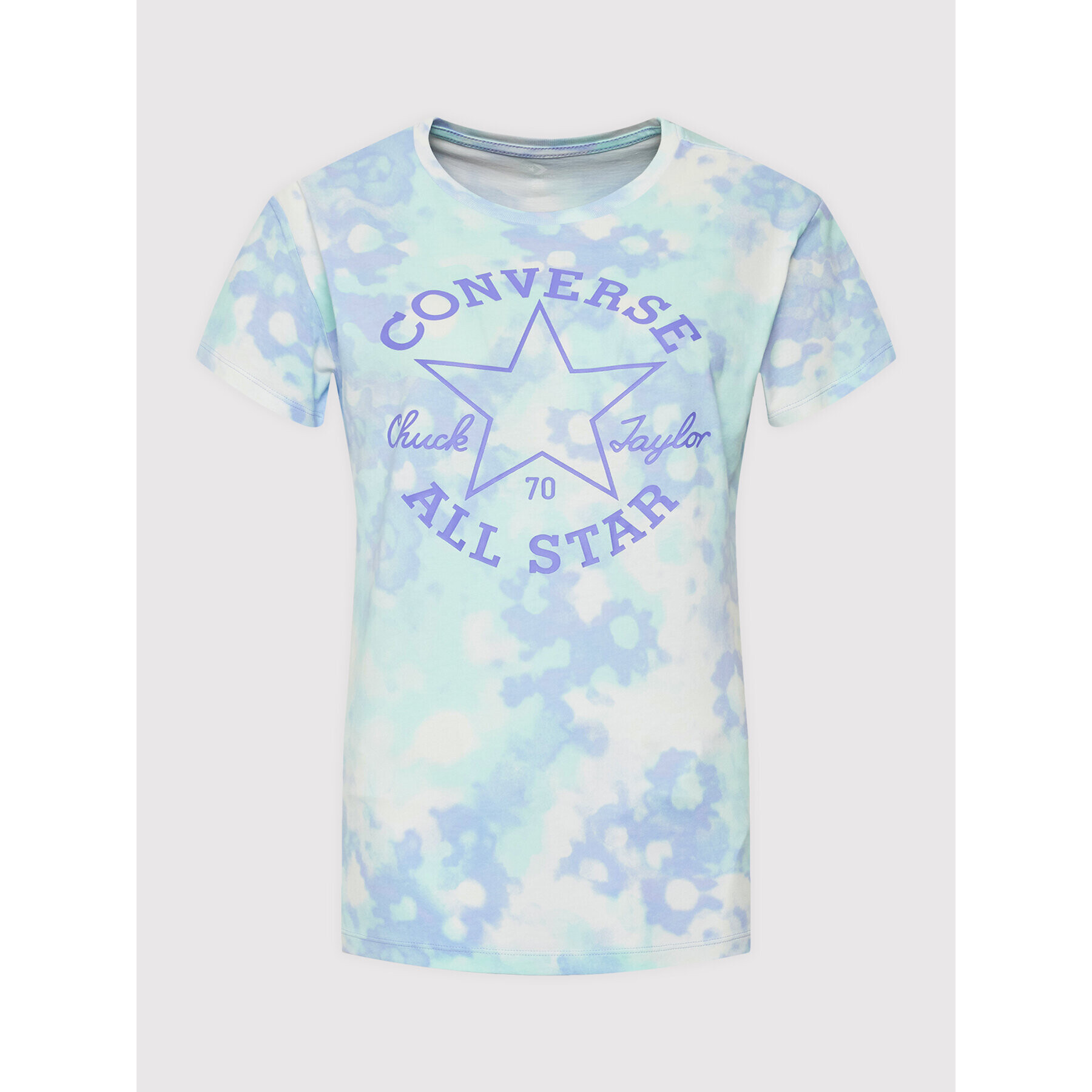 Converse T-Shirt Washed Floral Patch 10023208-A03 Modrá Loose Fit - Pepit.cz