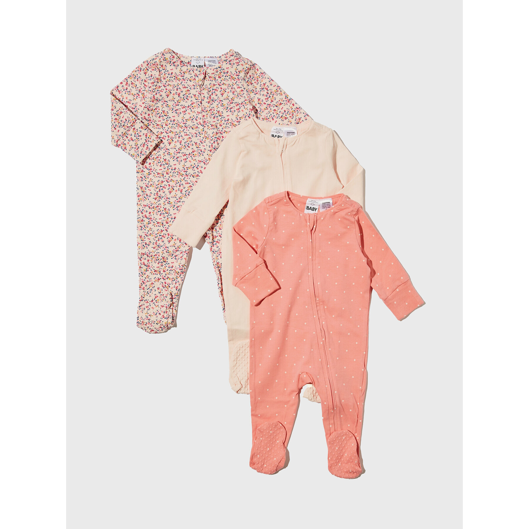 Cotton On Kids Souprava 3 kusů dupaček 7342437 Růžová Regular Fit - Pepit.cz