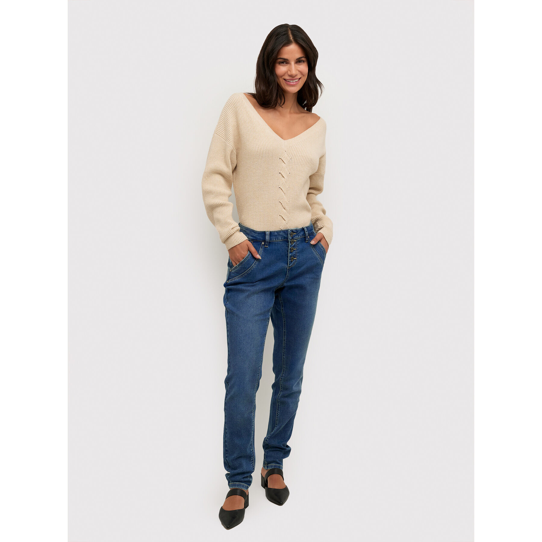 Cream Jeansy CRSandy 10610602 Modrá Curvy Fit - Pepit.cz