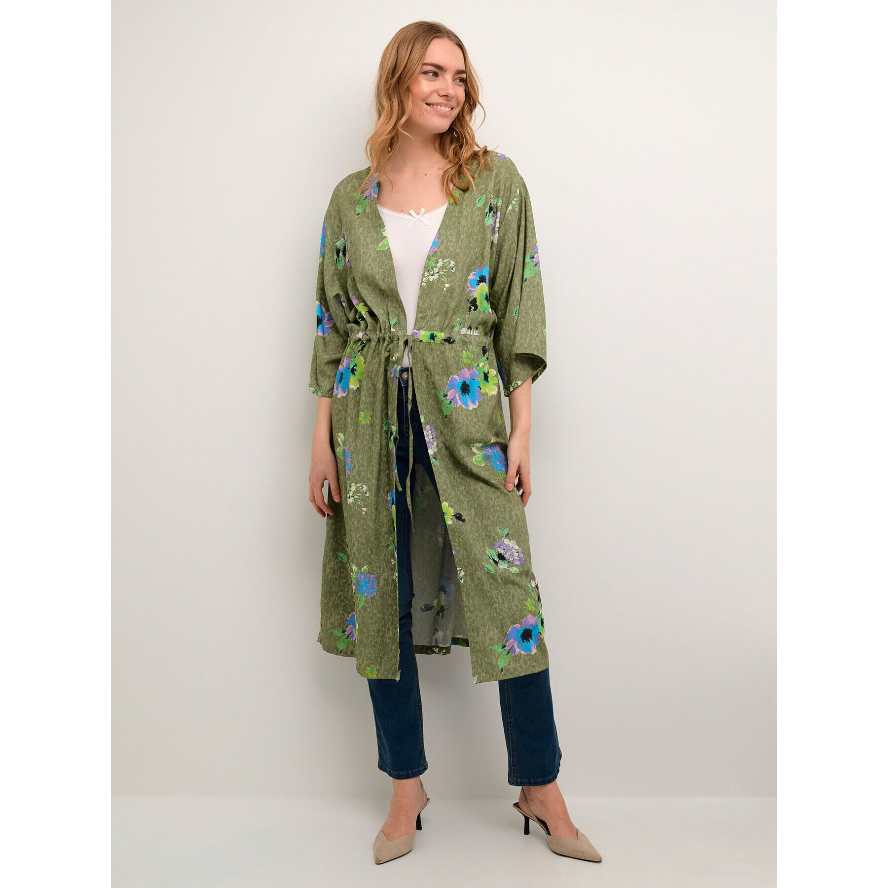 Cream Kimono Bahia 10608185 Zelená Loose Fit - Pepit.cz