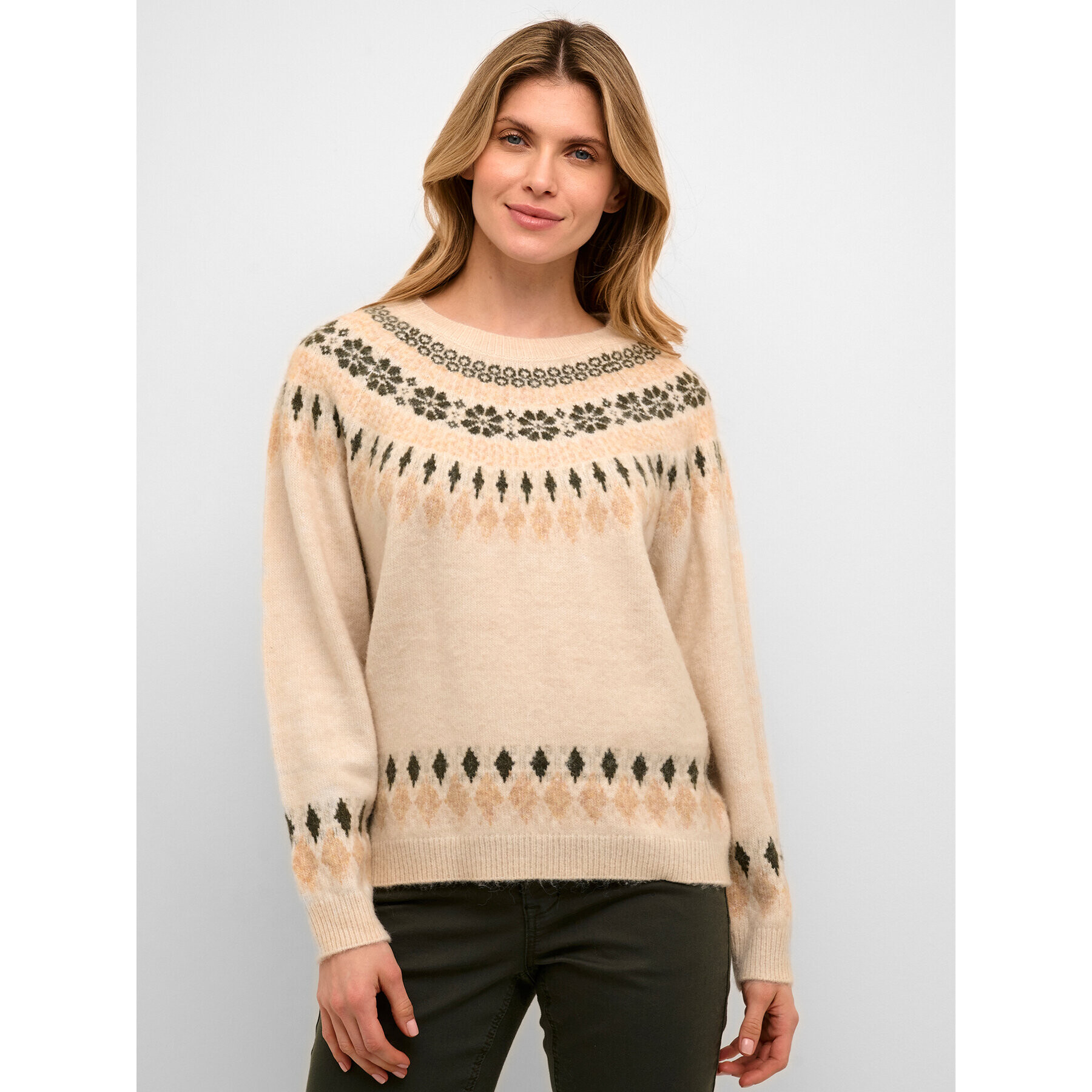 Cream Svetr Crcherry Knit 10610568 Béžová Loose Fit - Pepit.cz