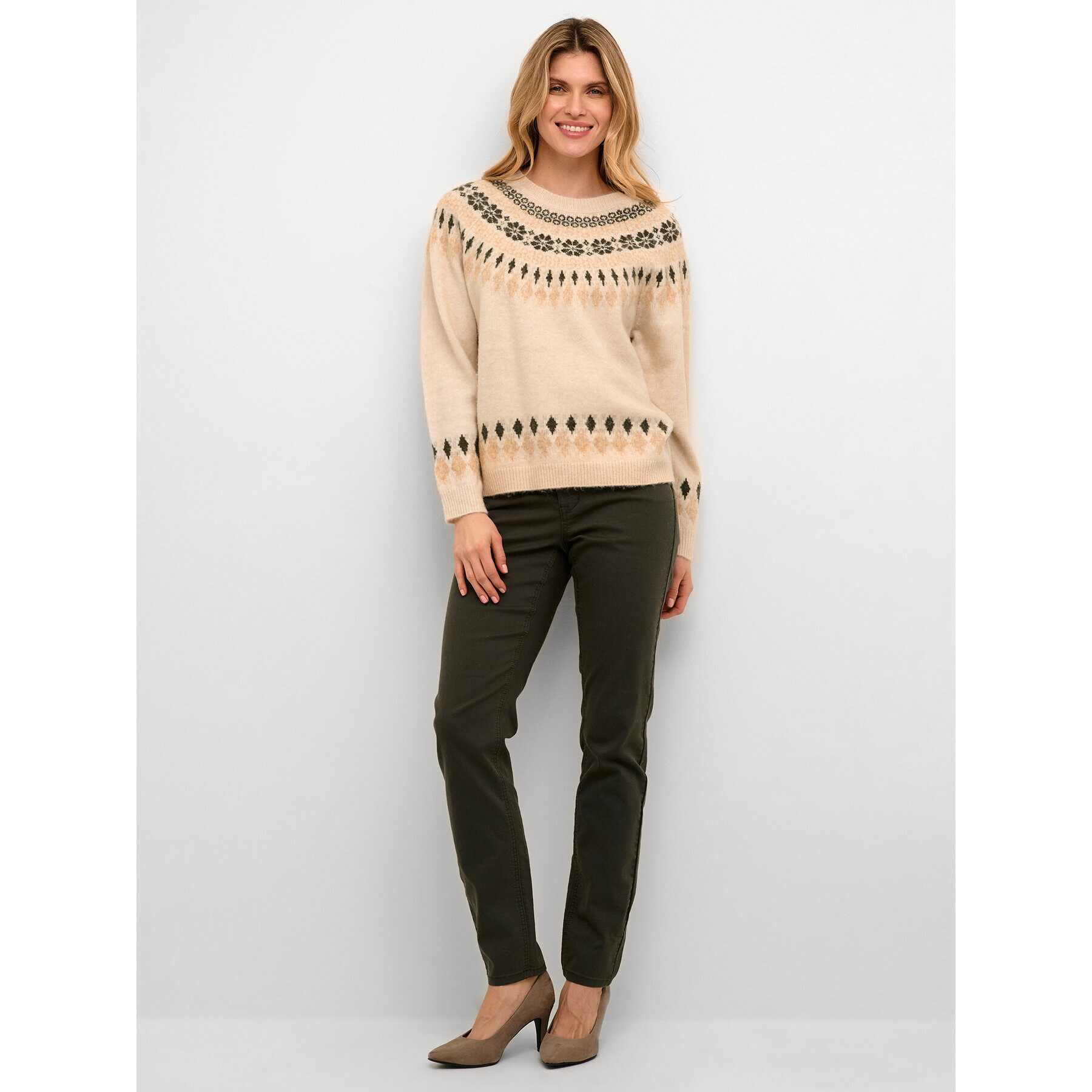 Cream Svetr Crcherry Knit 10610568 Béžová Loose Fit - Pepit.cz