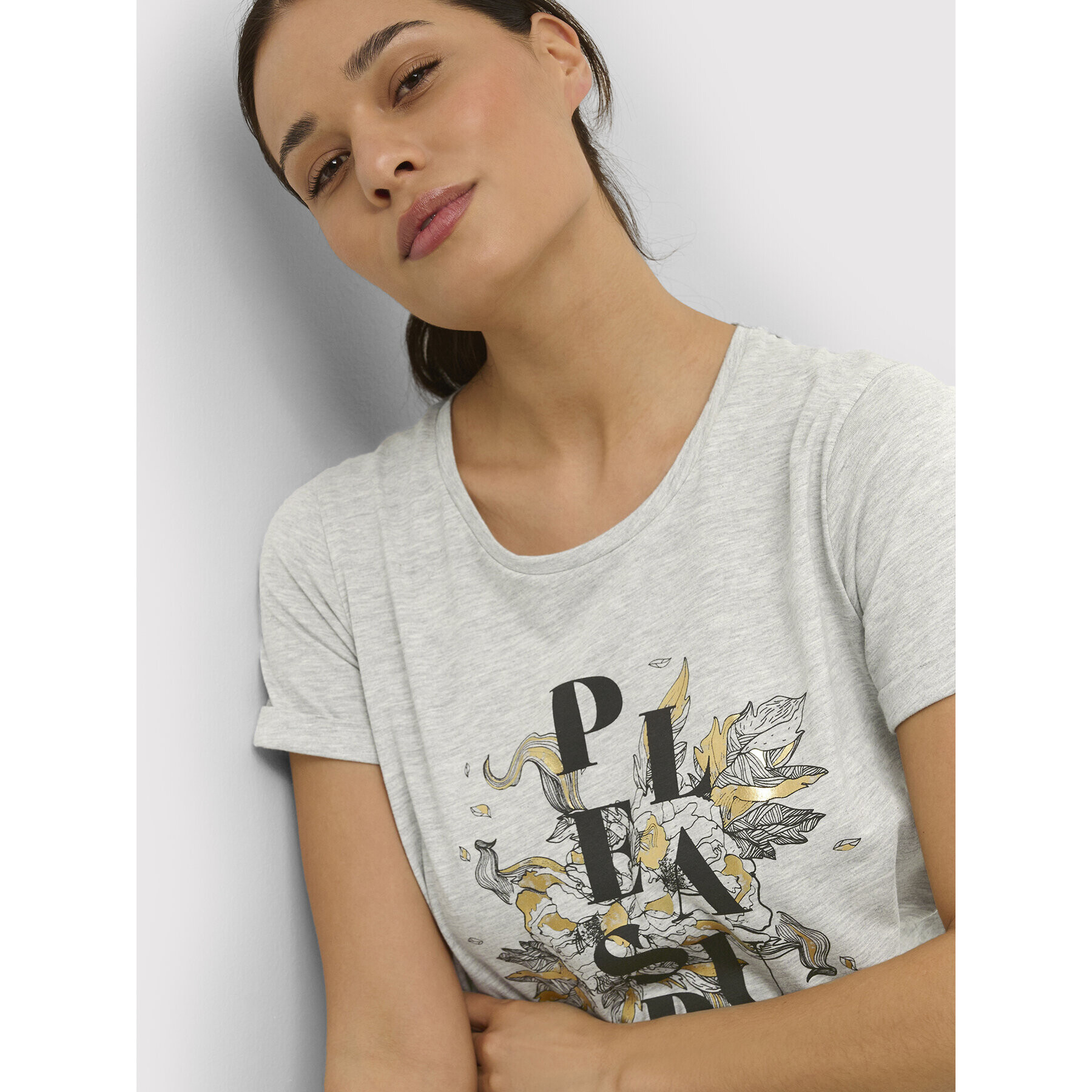 Cream T-Shirt Rula 10610650 Šedá Loose Fit - Pepit.cz