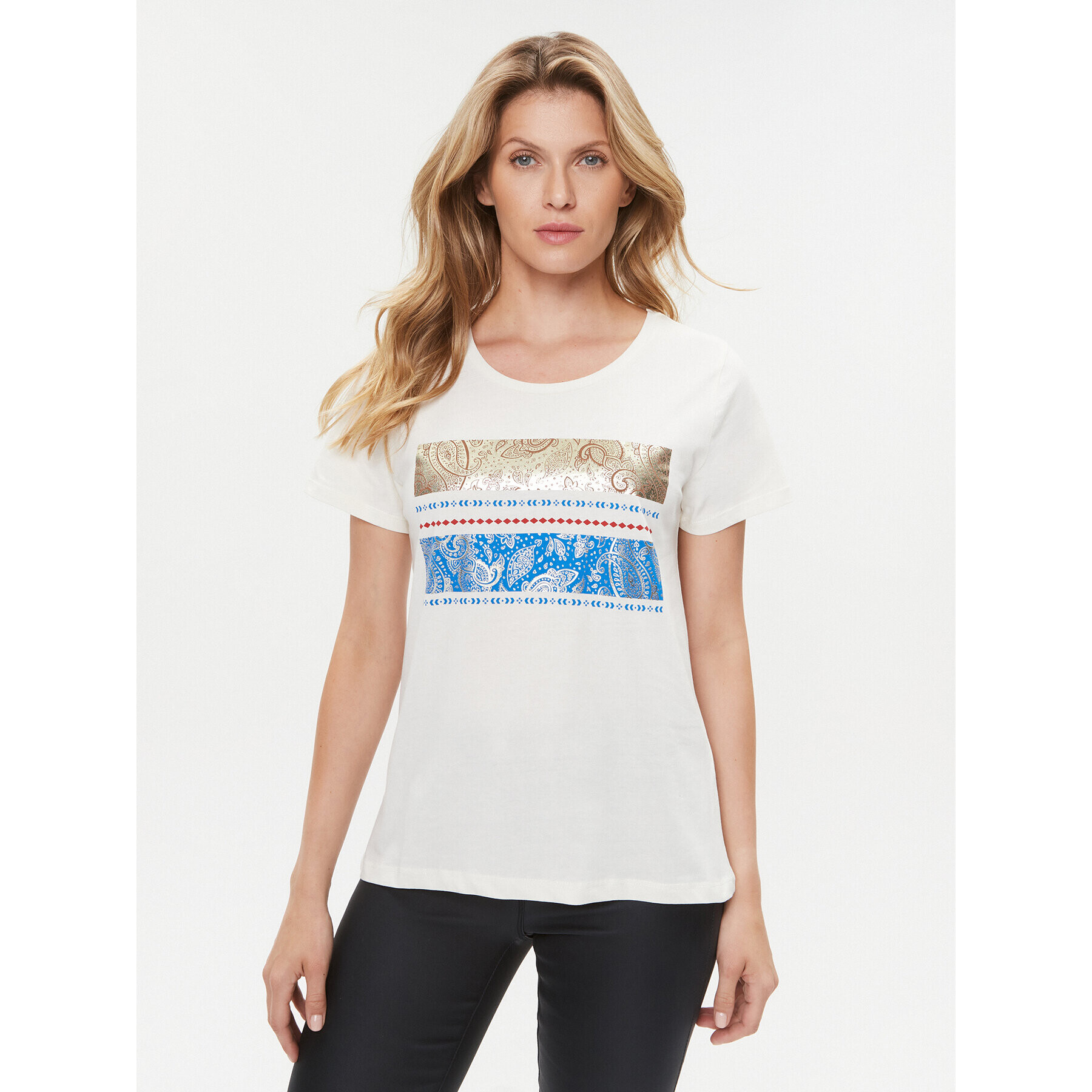 Cream T-Shirt Tuna 10610058 Bílá Relaxed Fit - Pepit.cz