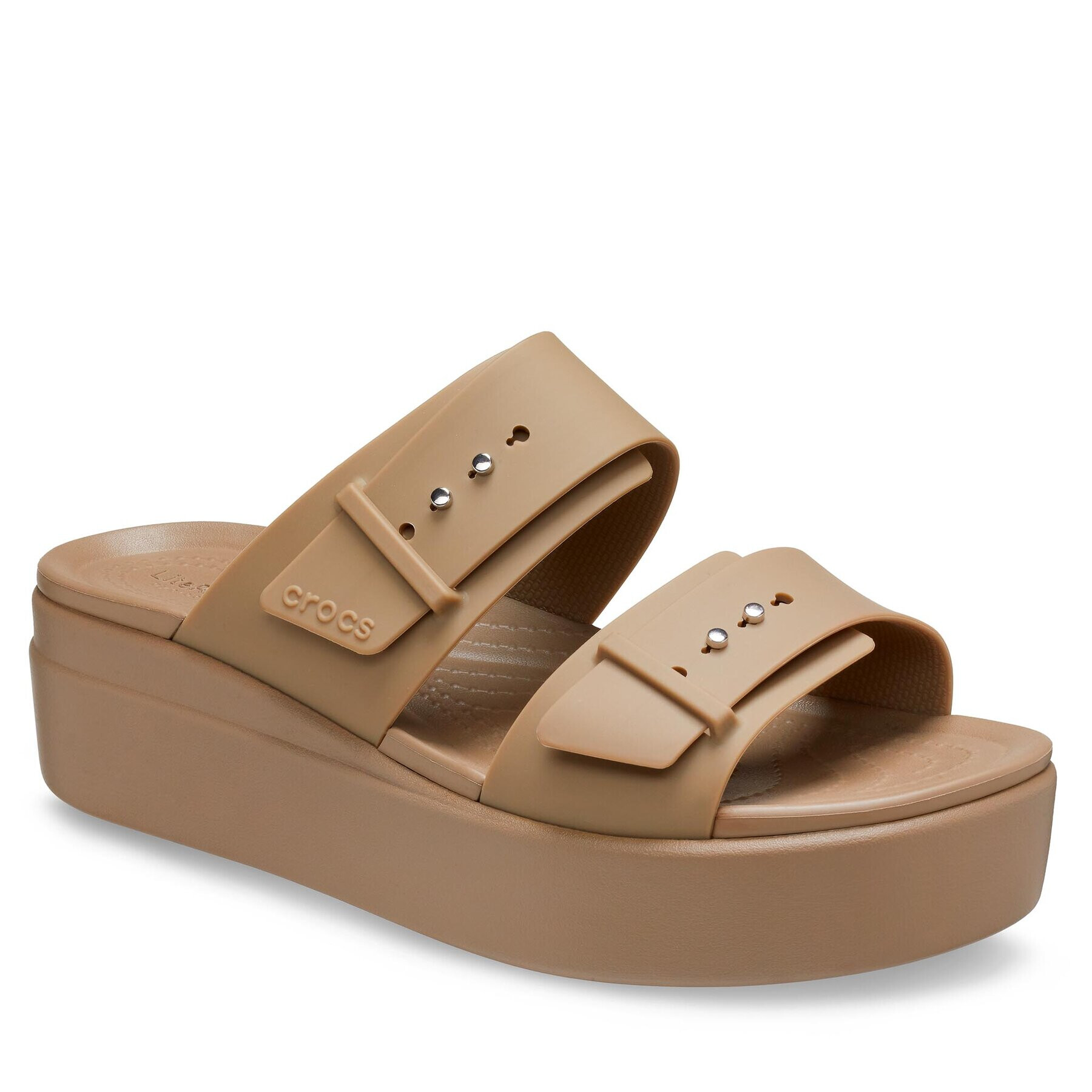 Crocs Sandály Brooklyn Low Wedge Sandal W 207431 Khaki - Pepit.cz