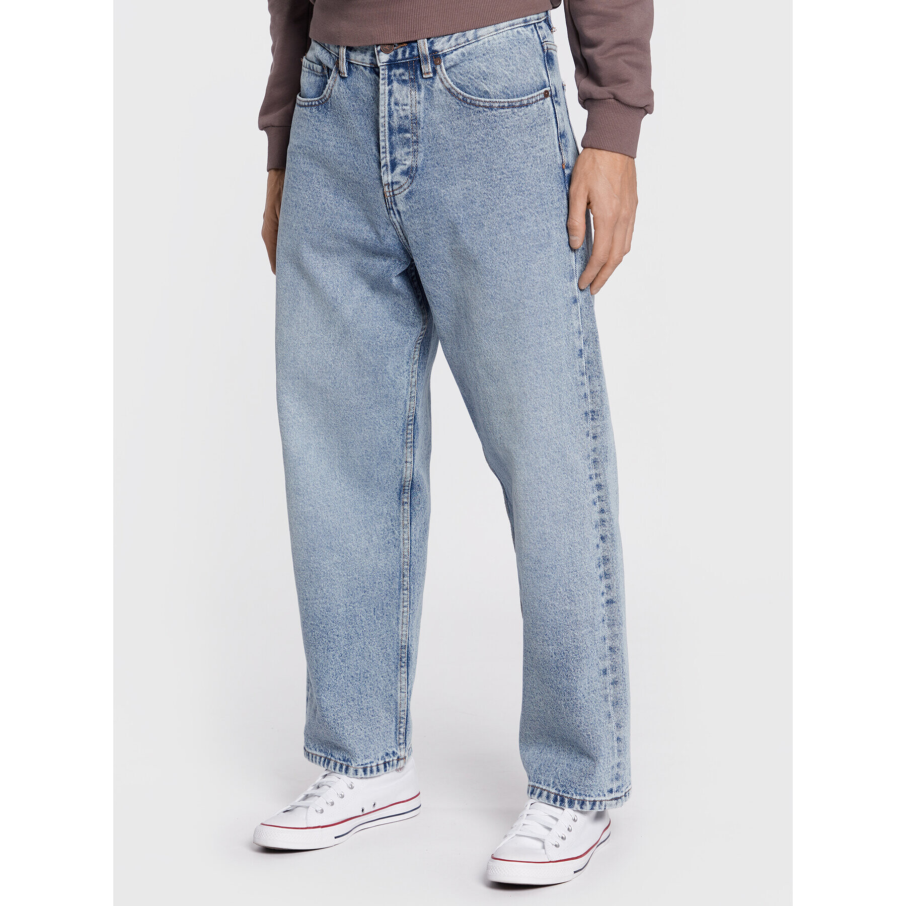 DC Jeansy Worker Indigo Vintage Wash ADYDP03058 Modrá Baggy Fit - Pepit.cz