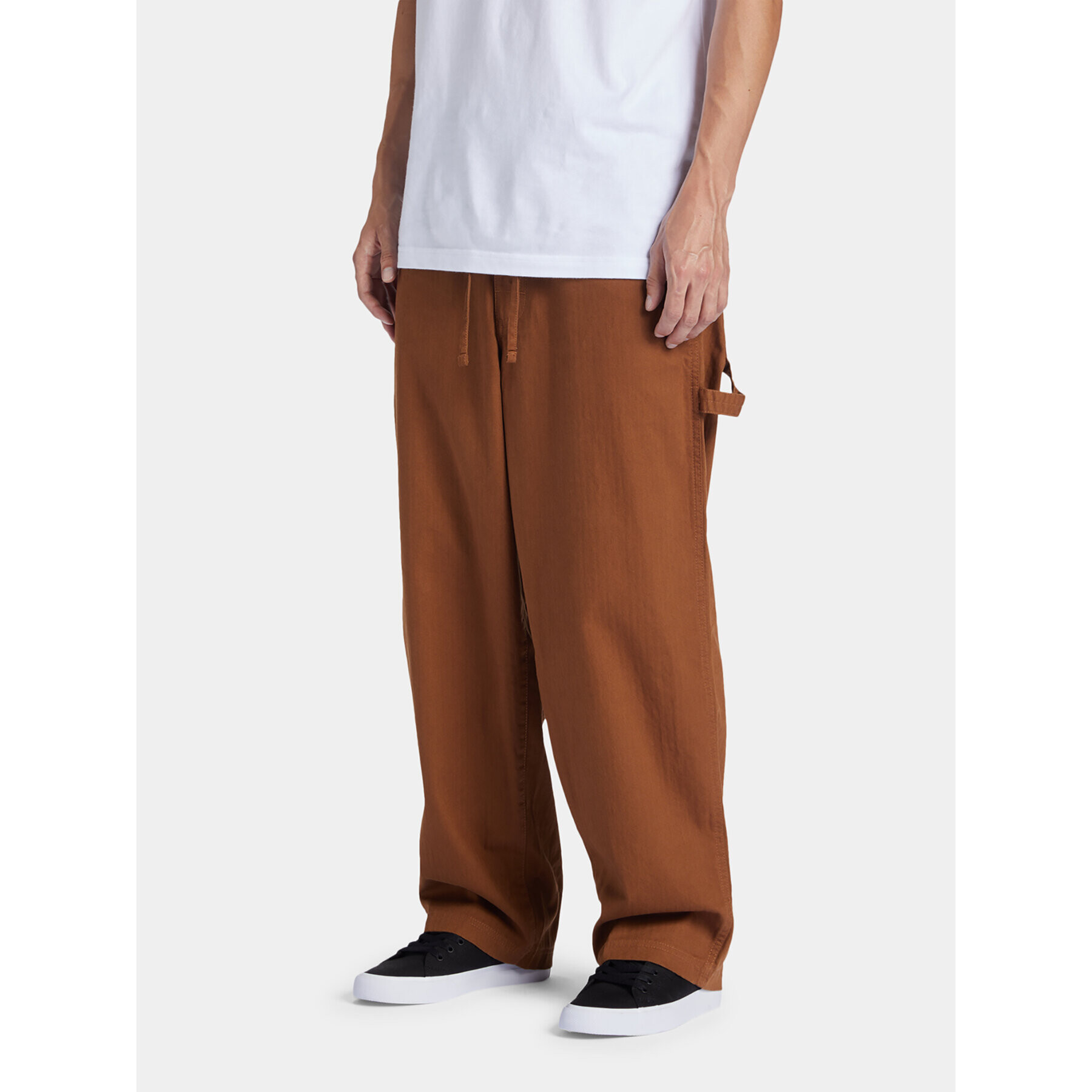 DC Kalhoty z materiálu Trench Pant Ndpt ADYNP03084 Hnědá Regular Fit - Pepit.cz