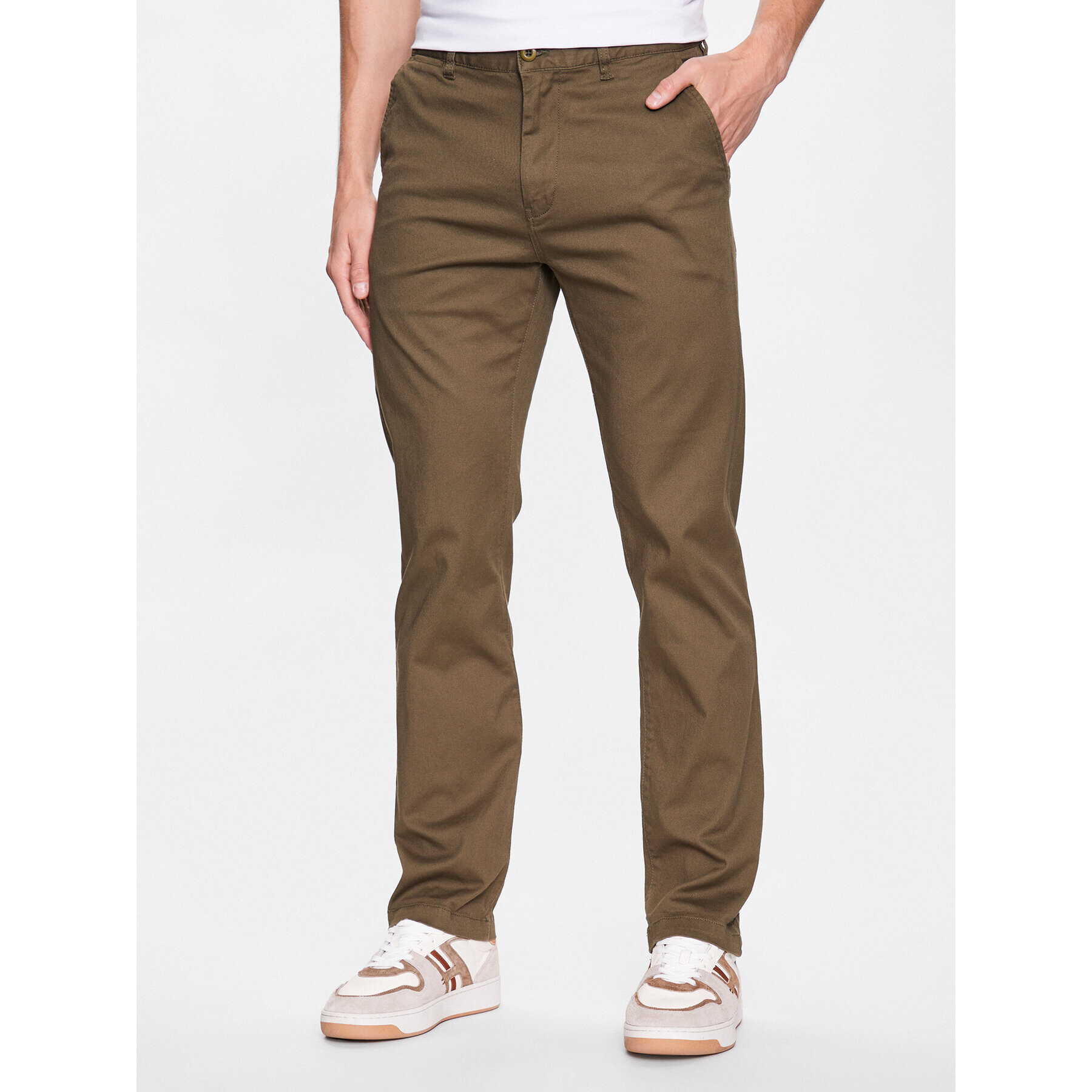 DC Kalhoty z materiálu Worker ADYNP03073 Khaki Straight Fit - Pepit.cz