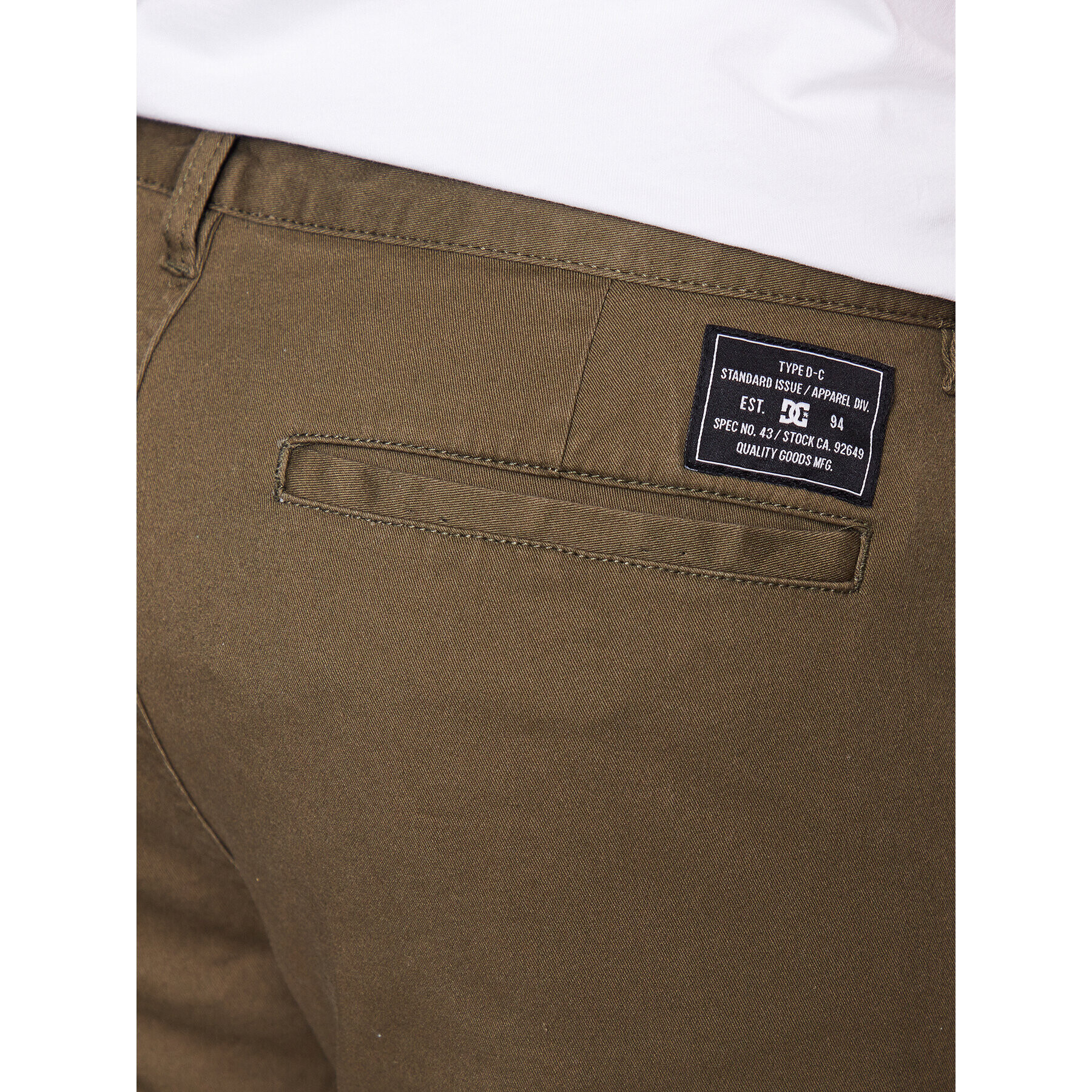 DC Kalhoty z materiálu Worker ADYNP03073 Khaki Straight Fit - Pepit.cz