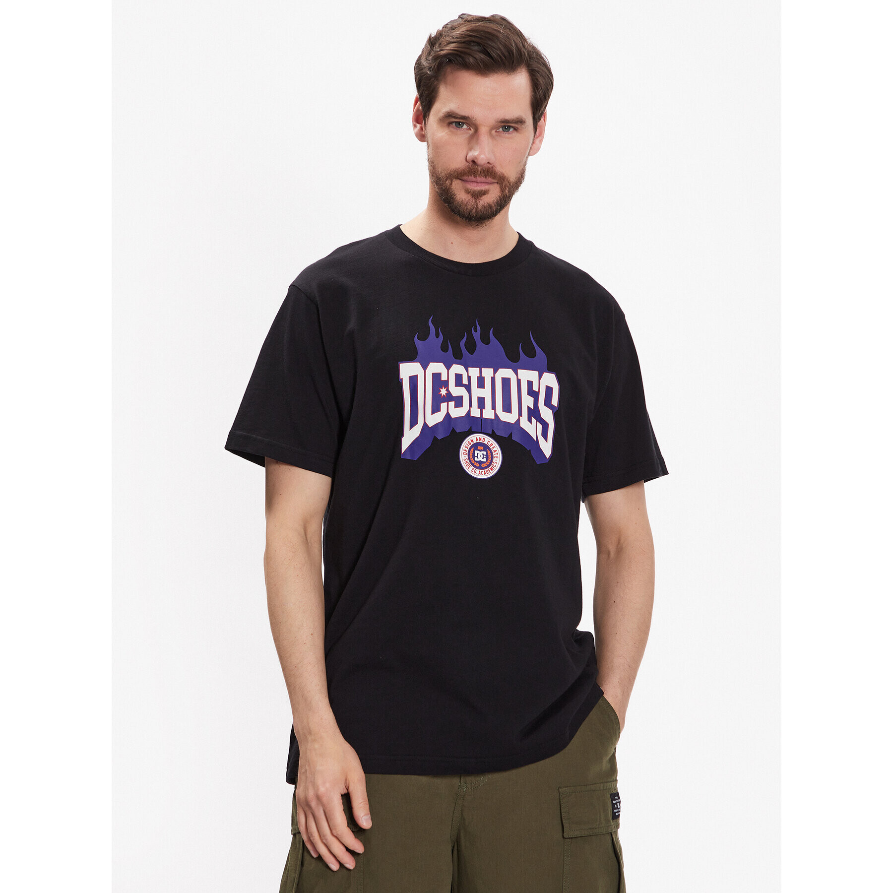 DC T-Shirt Academics ADYZT05226 Černá Relaxed Fit - Pepit.cz