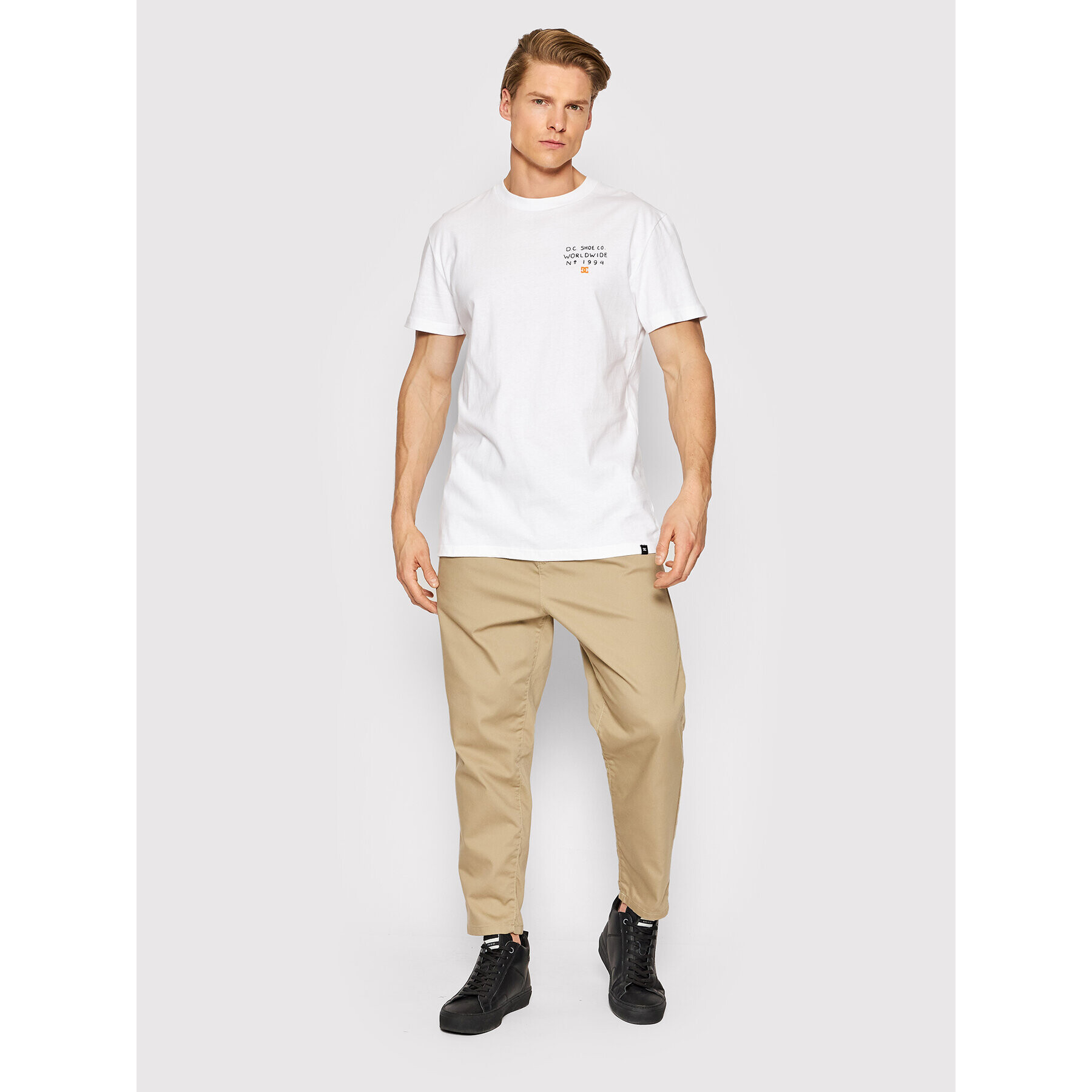 DC T-Shirt Big Squeeze ADYZT05091 Bílá Slim Fit - Pepit.cz