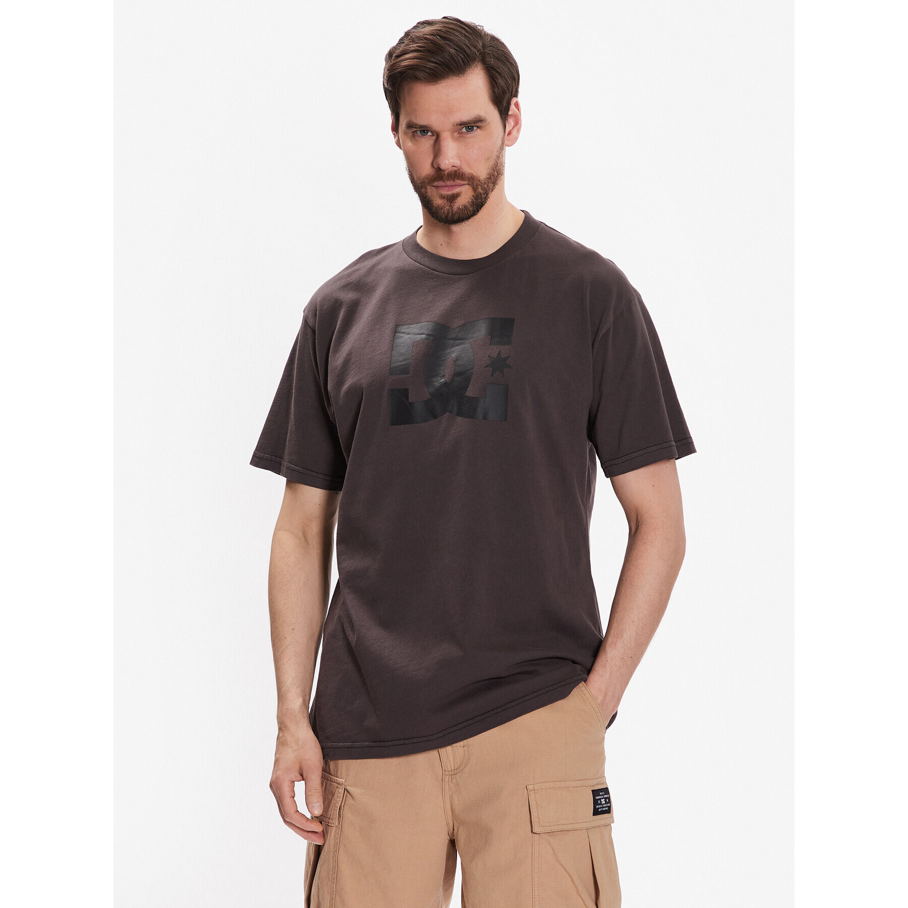 DC T-Shirt Pigment Dye ADYZT05223 Hnědá Relaxed Fit - Pepit.cz