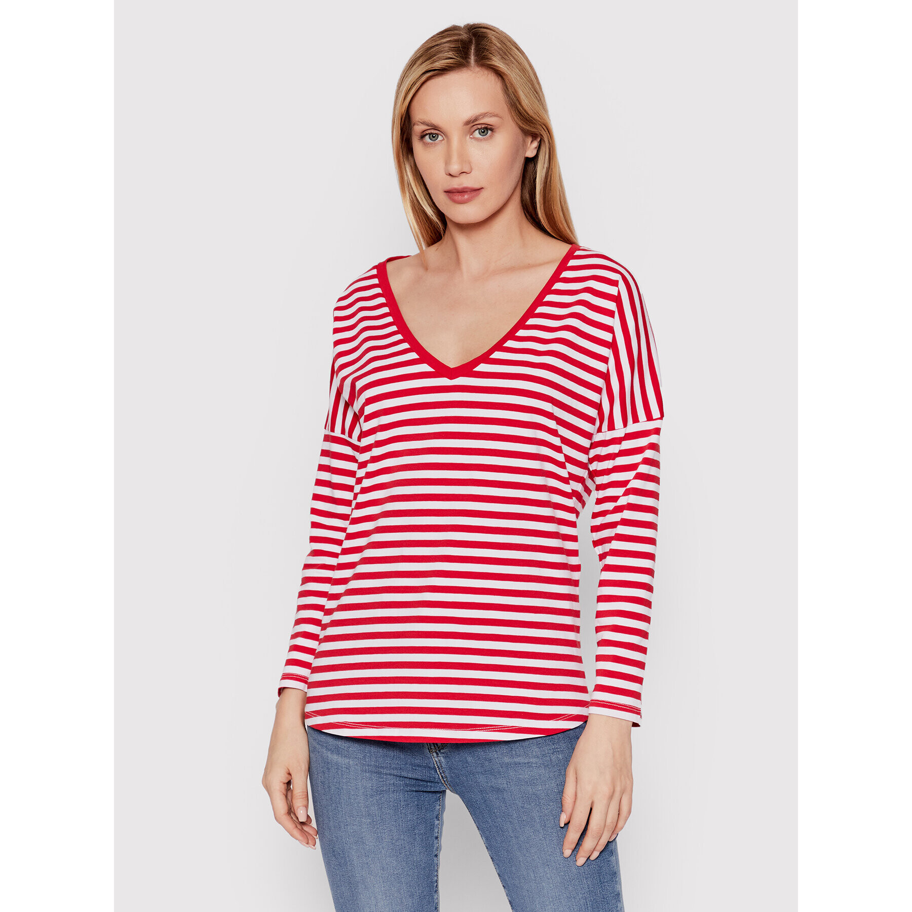 DeeZee Halenka Submarine Stripes DK-003 Červená Regular Fit - Pepit.cz