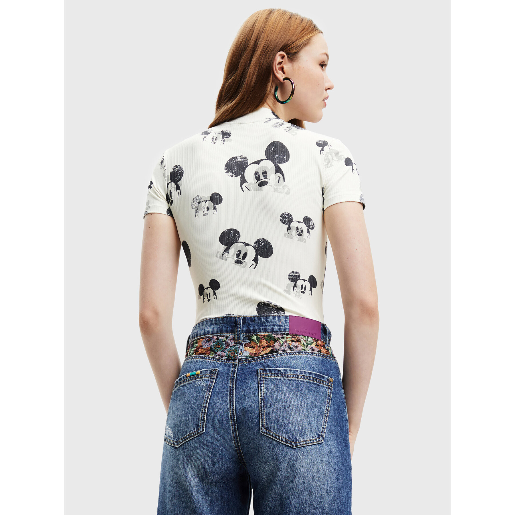 Desigual Body DISNEY Mickey 22WWQK08 Béžová Slim Fit - Pepit.cz