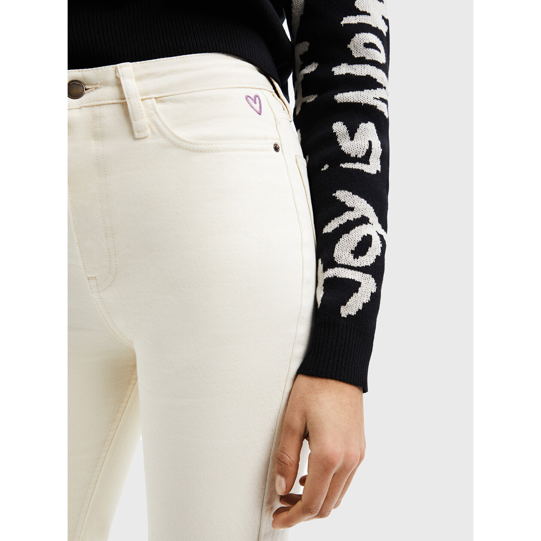 Desigual Jeansy 22WWDD09 Béžová Straight Fit - Pepit.cz