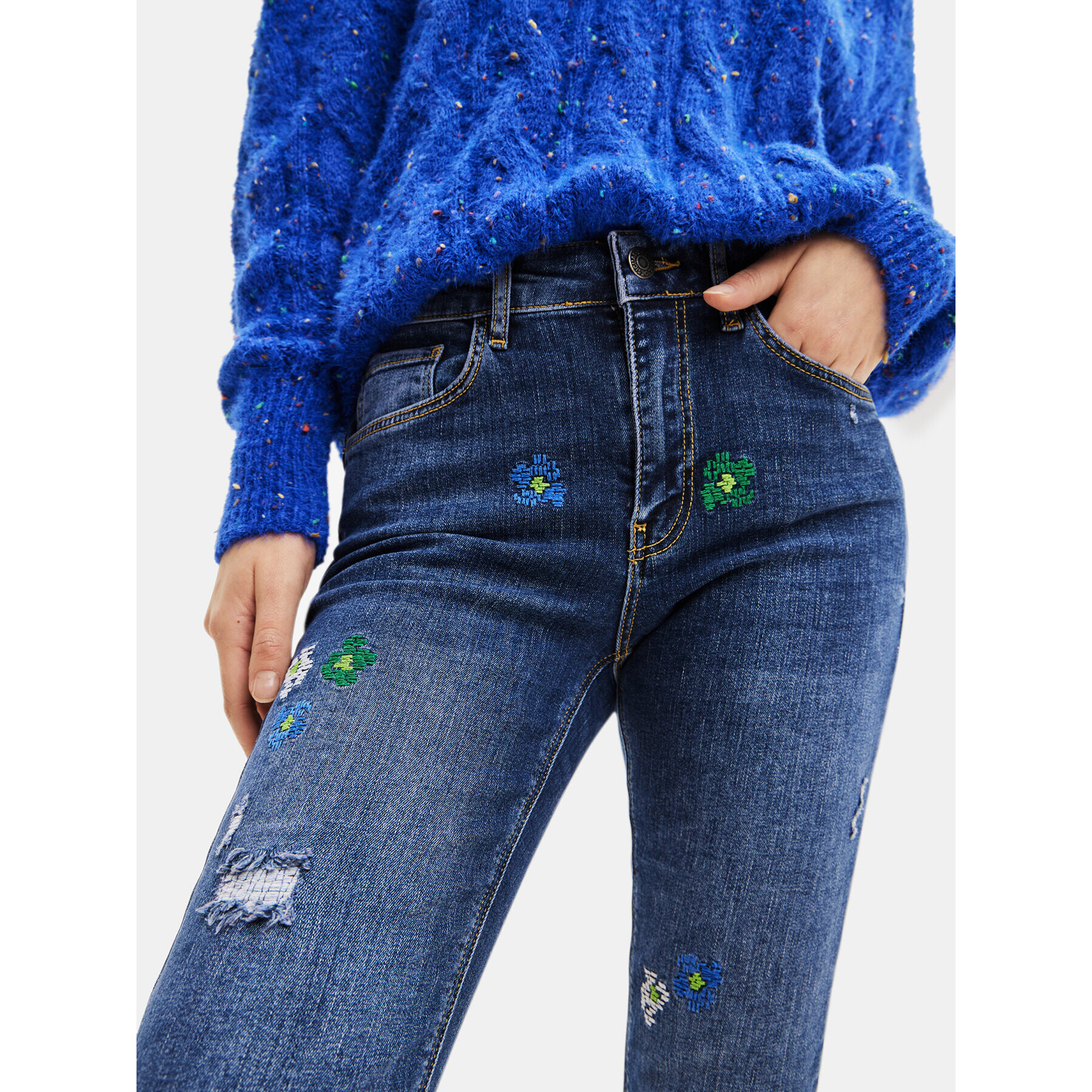 Desigual Jeansy 23WWDD17 Modrá Slim Fit - Pepit.cz