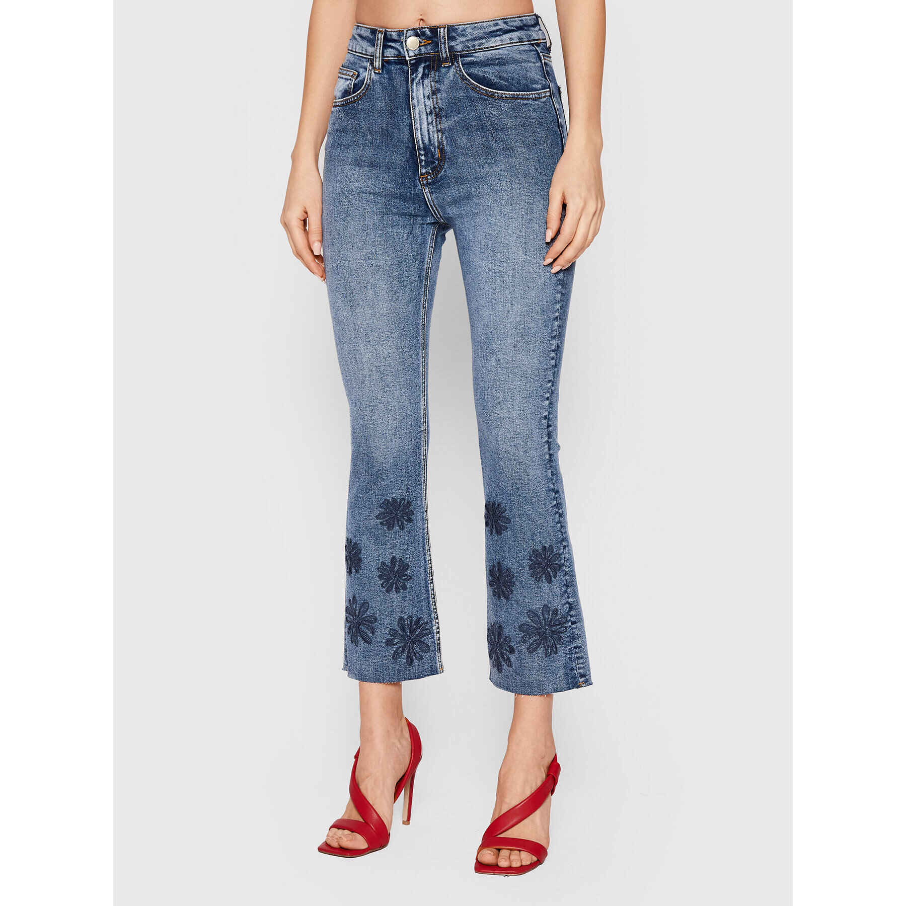 Desigual Jeansy Cala 22SWDD25 Tmavomodrá Cropp Flare Fit - Pepit.cz