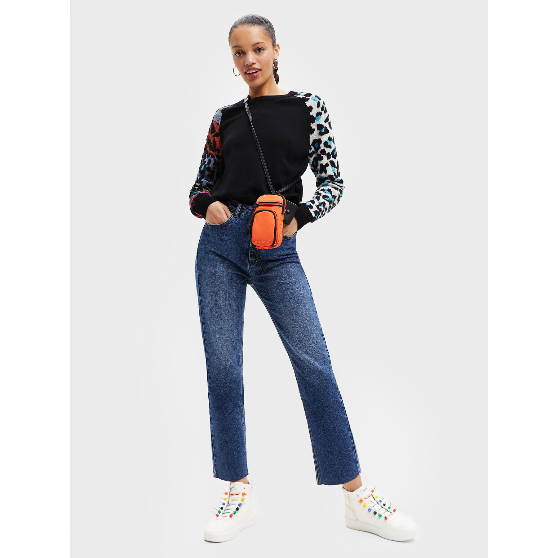 Desigual Jeansy Kerell 22WWDD26 Tmavomodrá Straight Fit - Pepit.cz