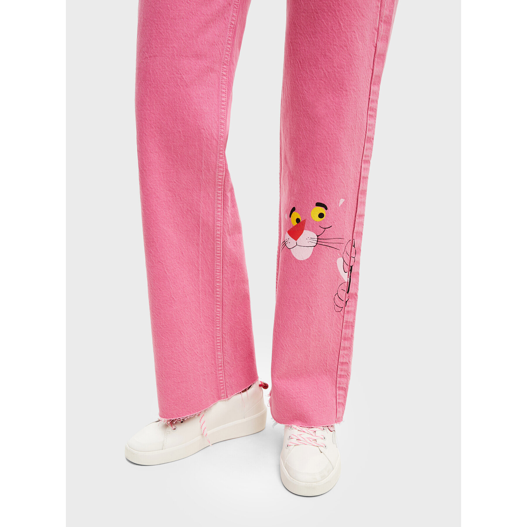 Desigual Jeansy PINK PANTHER 22WWDD29 Růžová Wide Leg - Pepit.cz