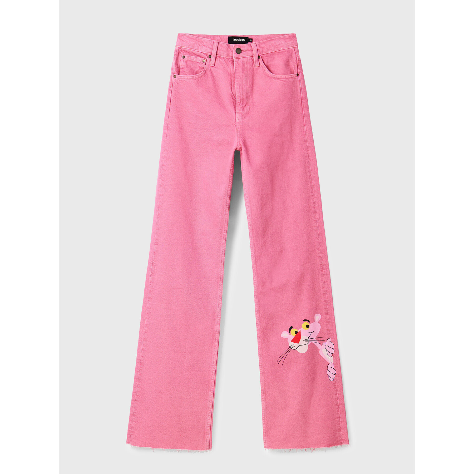 Desigual Jeansy PINK PANTHER 22WWDD29 Růžová Wide Leg - Pepit.cz