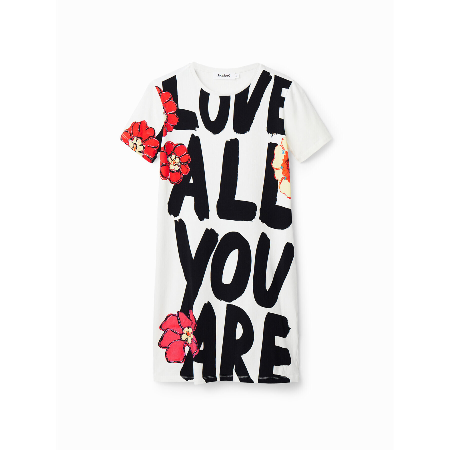 Desigual Každodenní šaty Love All You 23SWVK69 Bílá Slim Fit - Pepit.cz