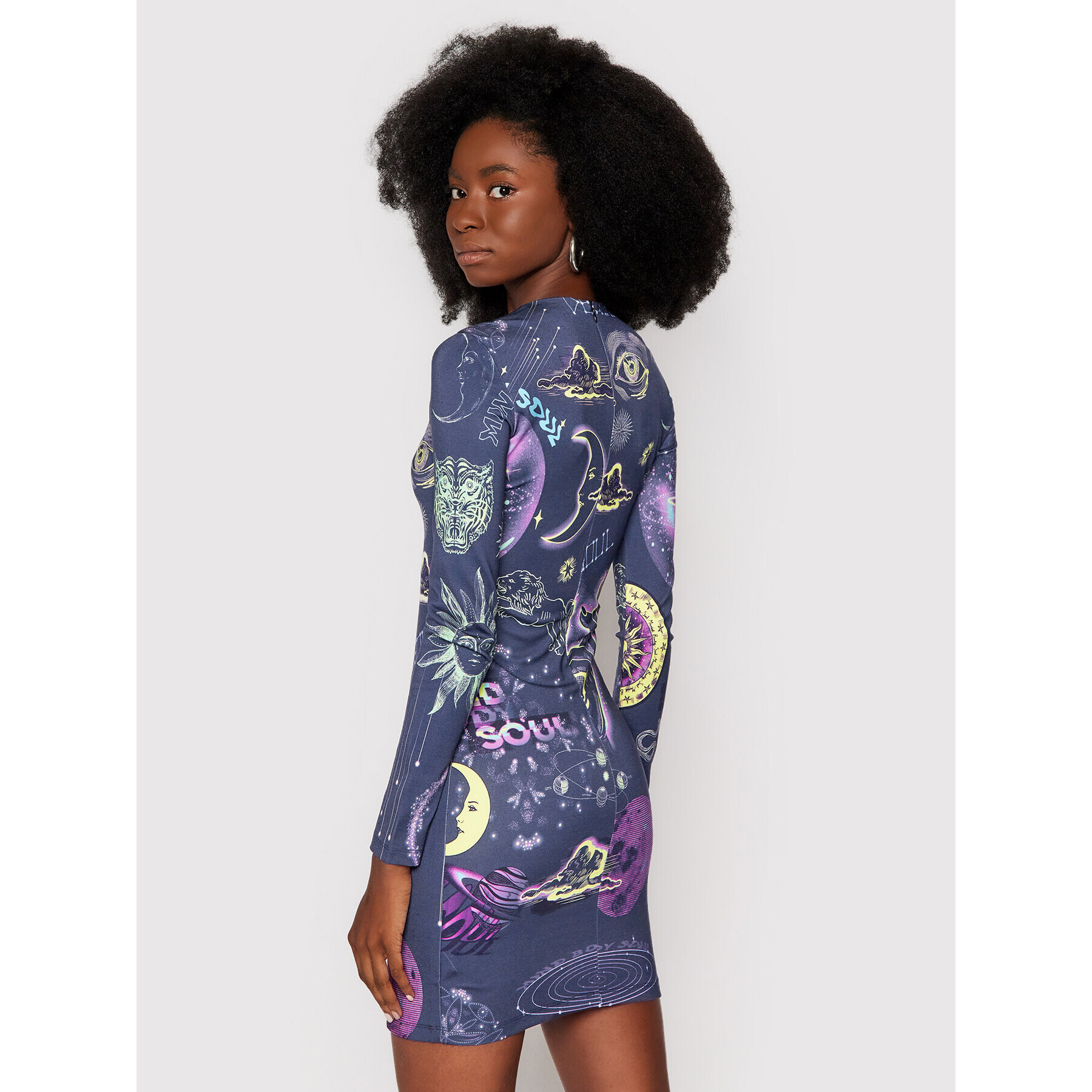 Desigual Každodenní šaty Soul Galaxy 21WWVK60 Fialová Slim Fit - Pepit.cz