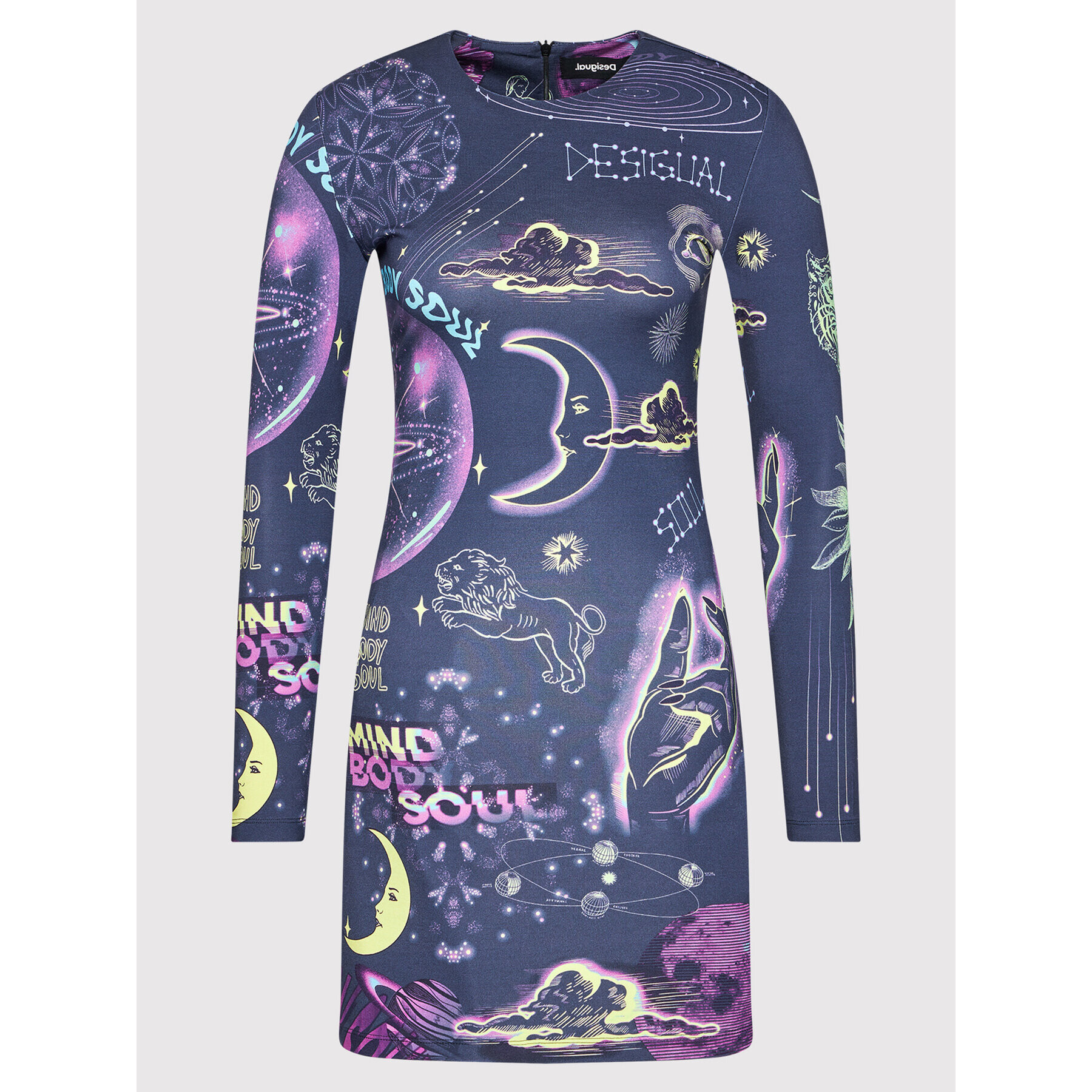 Desigual Každodenní šaty Soul Galaxy 21WWVK60 Fialová Slim Fit - Pepit.cz