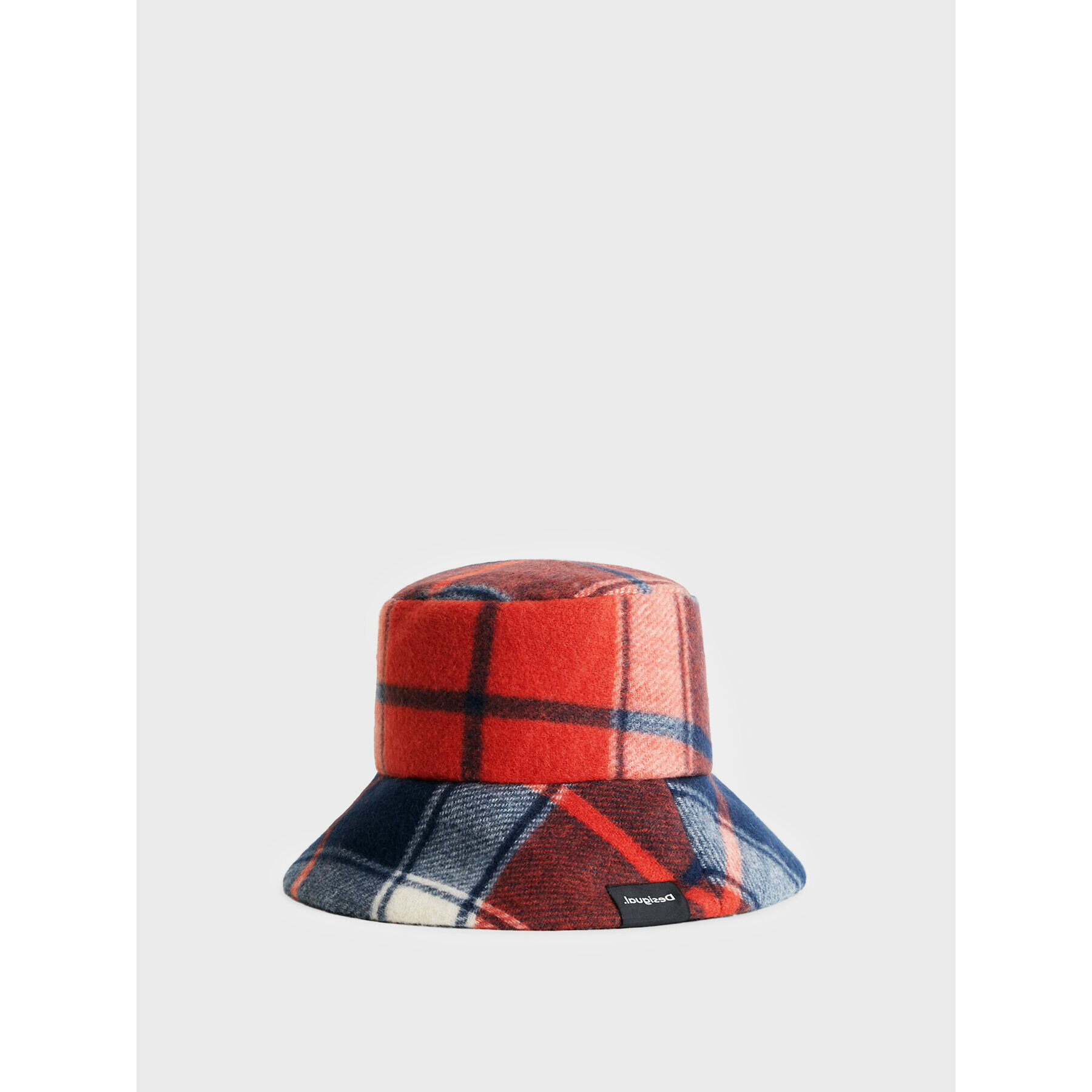 Desigual Klobouk Bucket Red Check 22WAHA08 Červená - Pepit.cz