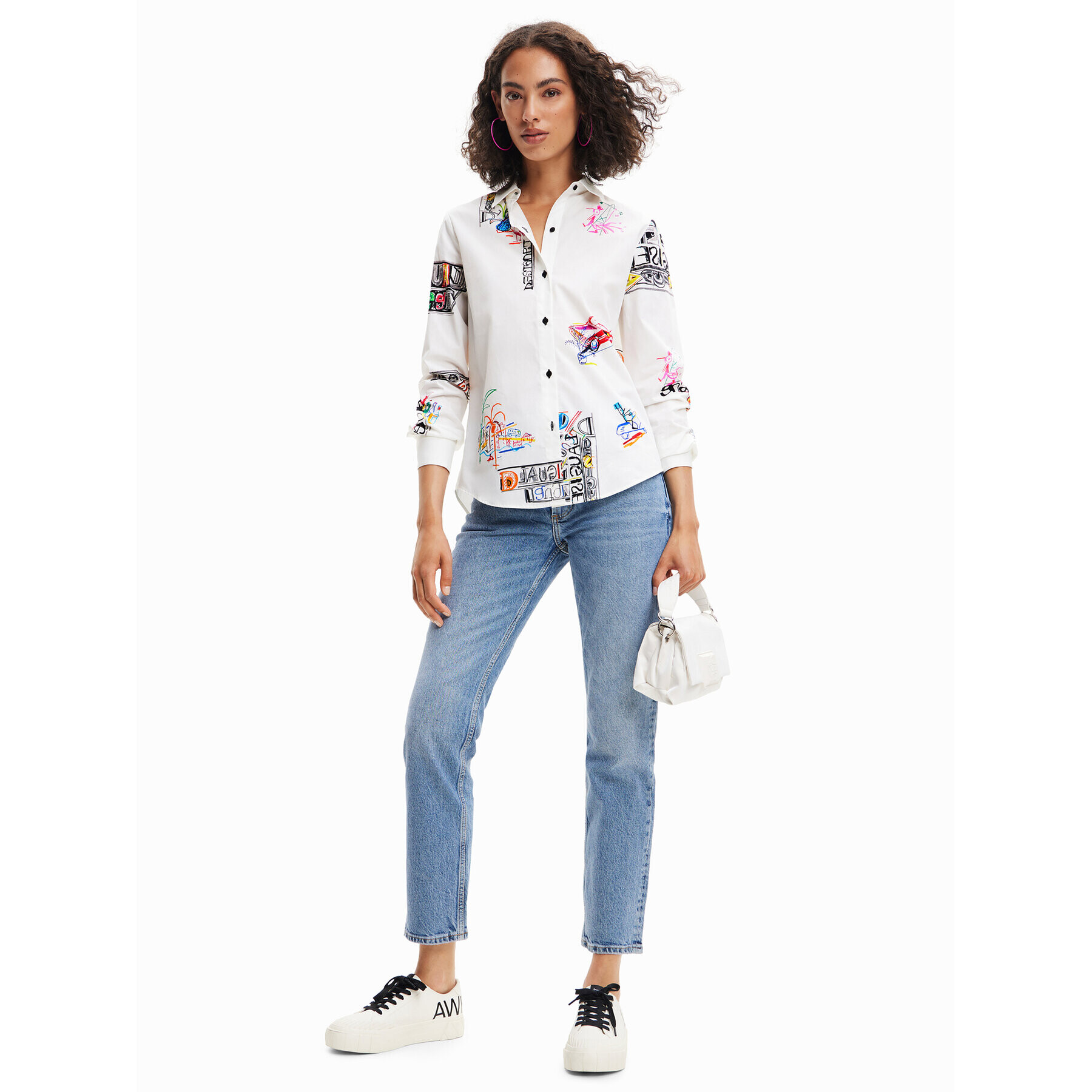 Desigual Košile Fahrenheit 23SWCW26 Bílá Regular Fit - Pepit.cz