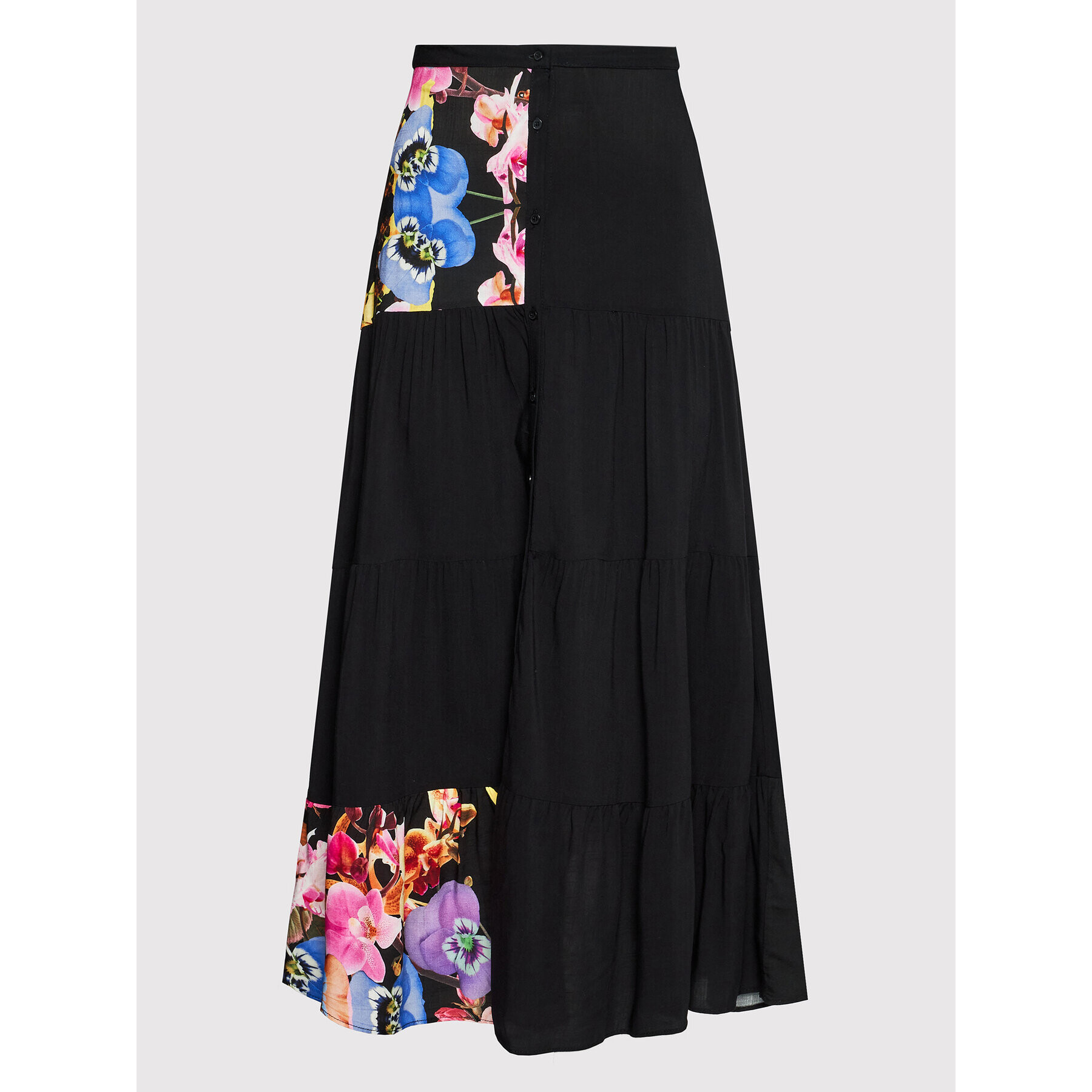 Desigual Maxi sukně MONSIEUR CHRISTIAN LACROIX Le Mans 22SWFW10 Černá Relaxed Fit - Pepit.cz