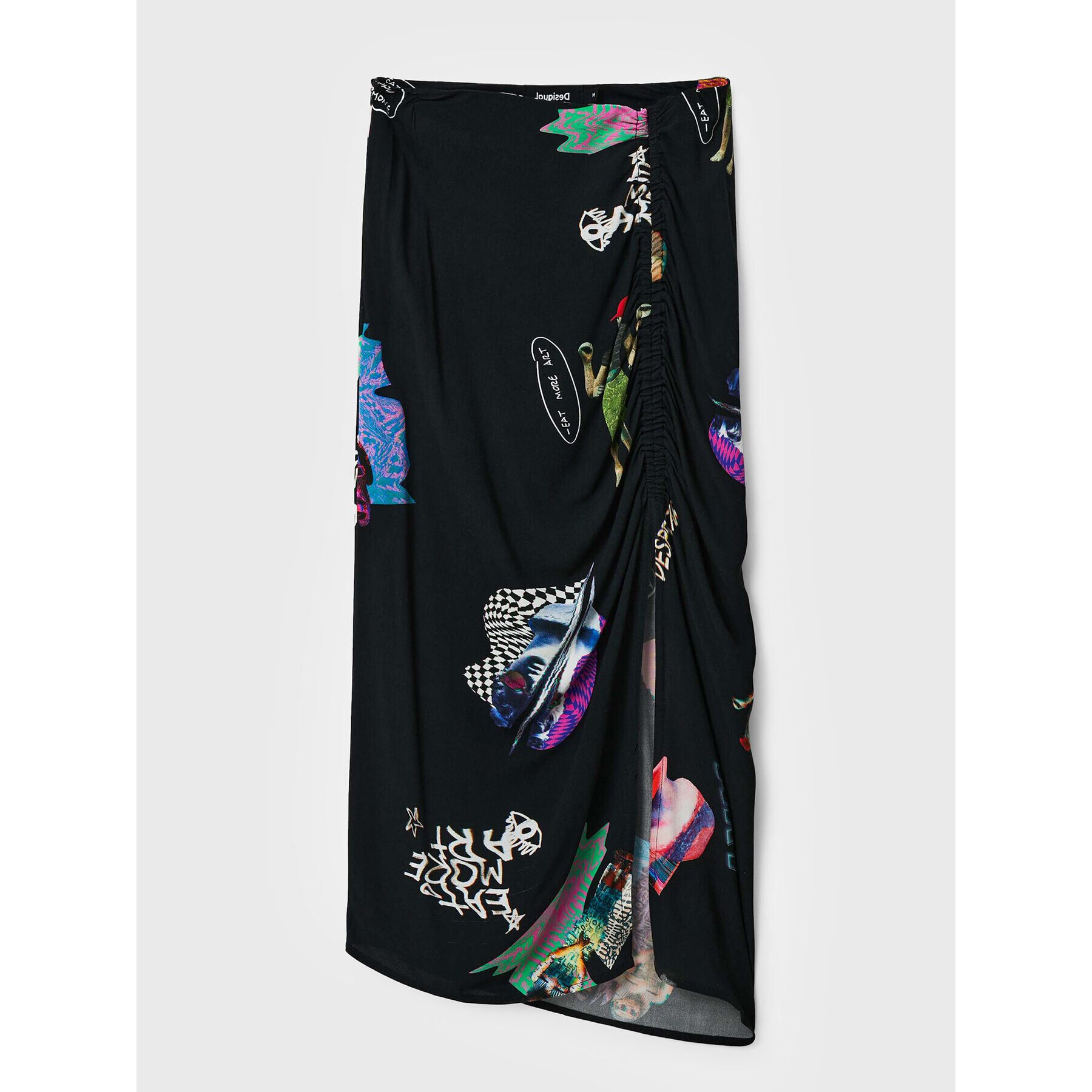 Desigual Midi sukně Collage 22WWFW17 Černá Slim Fit - Pepit.cz