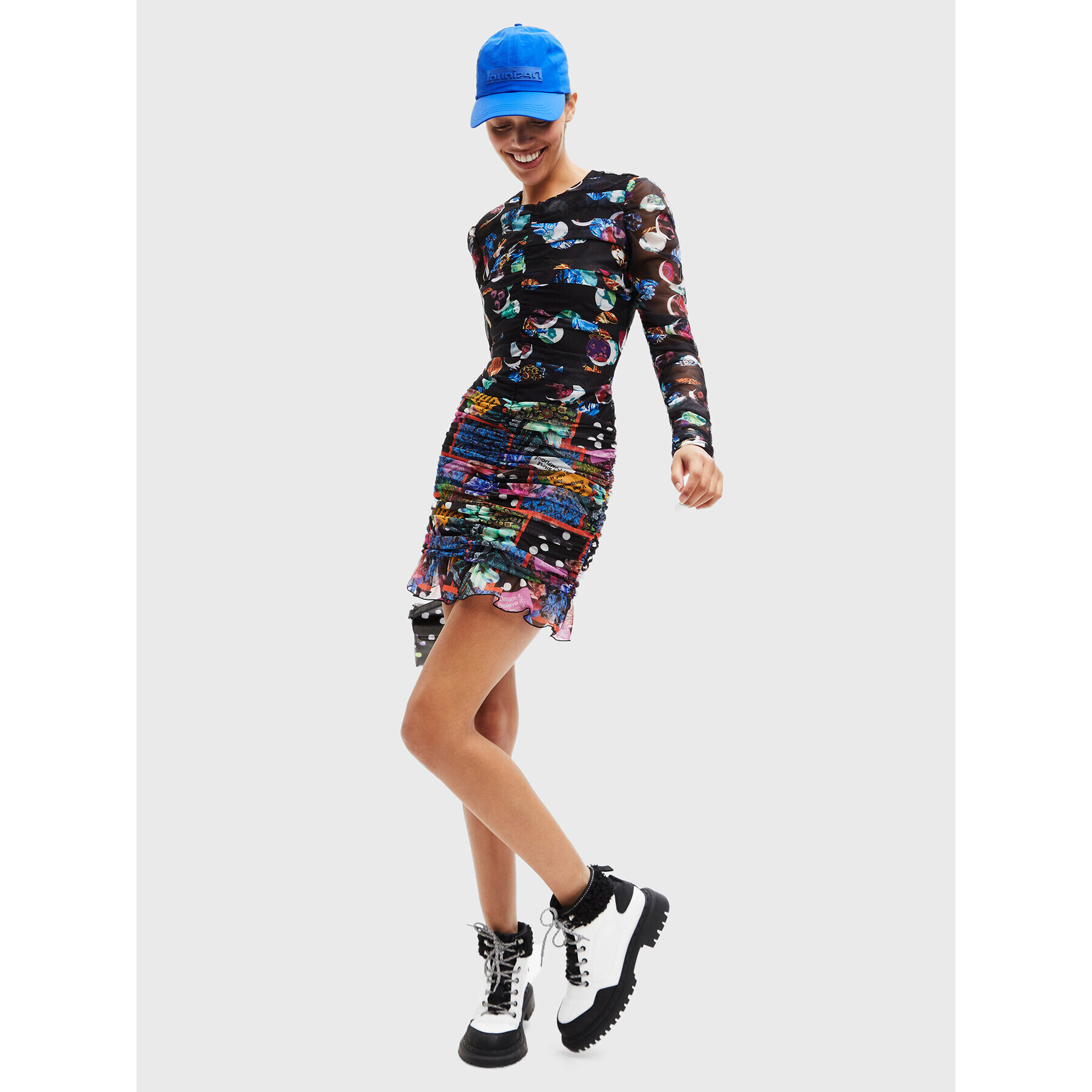 Desigual Mini sukně MONSIEUR CHRISTIAN LACROIX Party 22WWFK04 Barevná Slim Fit - Pepit.cz