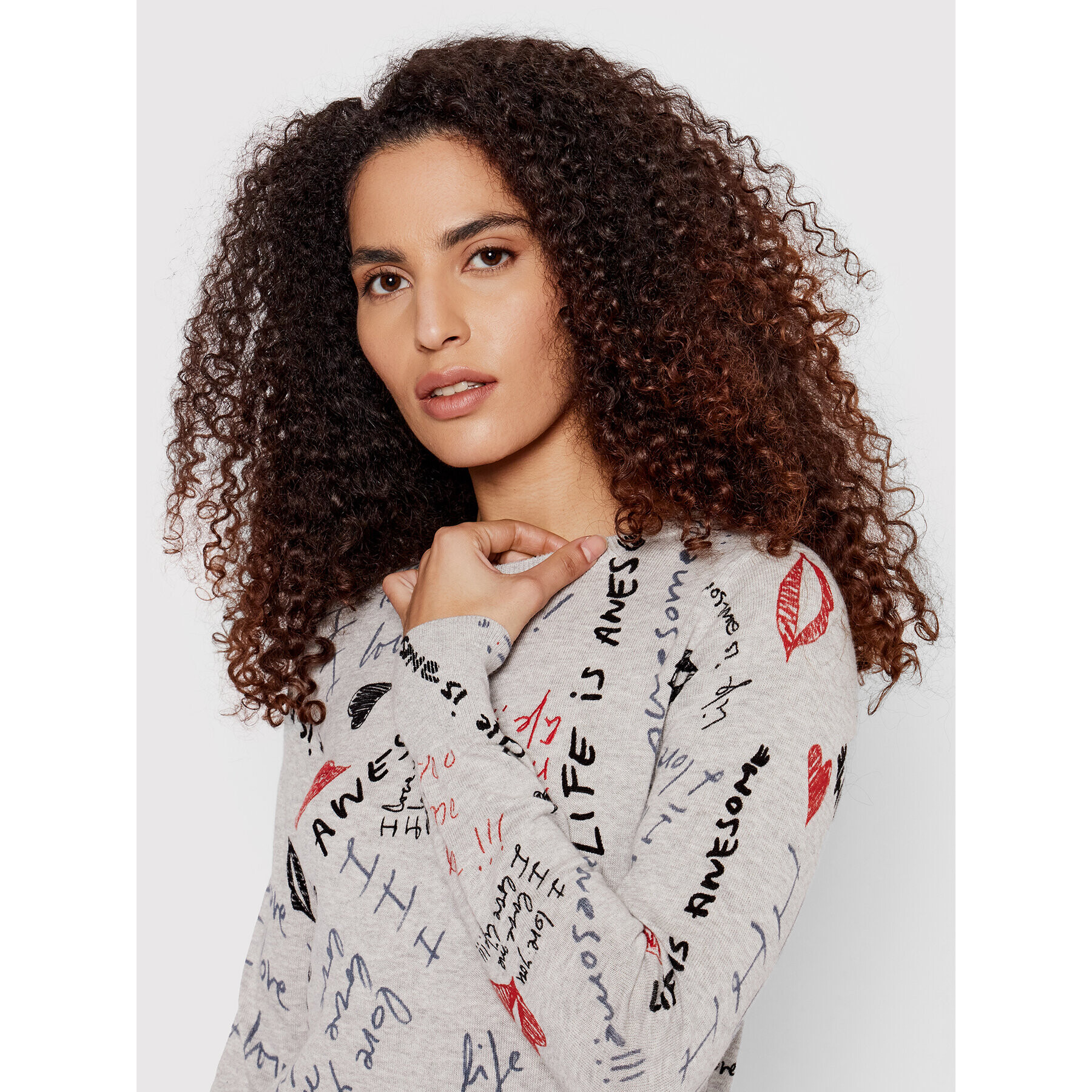 Desigual Svetr Butset 22SWJF57 Šedá Regular Fit - Pepit.cz